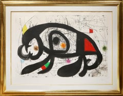 La Taupe Hilare, Große abstrakte moderne, signierte Radierung von Joan Miro