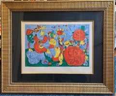 Large 1966 SURREAL Joan Miro Ubu roi (King Ubu): plate 3 LITHOGRAPH Colored