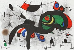 Joan Miro Lithograph, Abstract, 1971, Framed, Le Bélier Fleuri