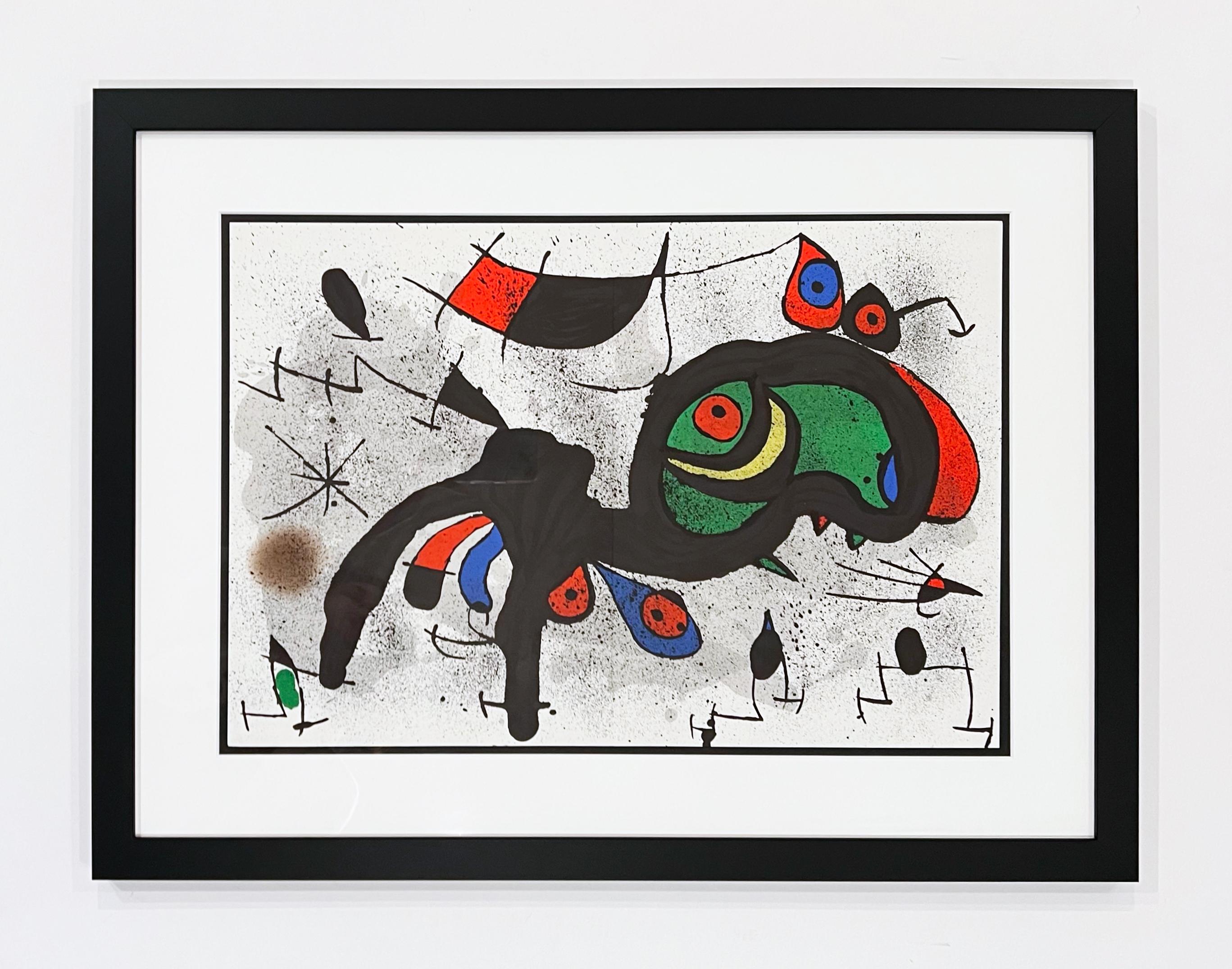 Le Blier Fleuri - Gris Abstract Print par Joan Miró