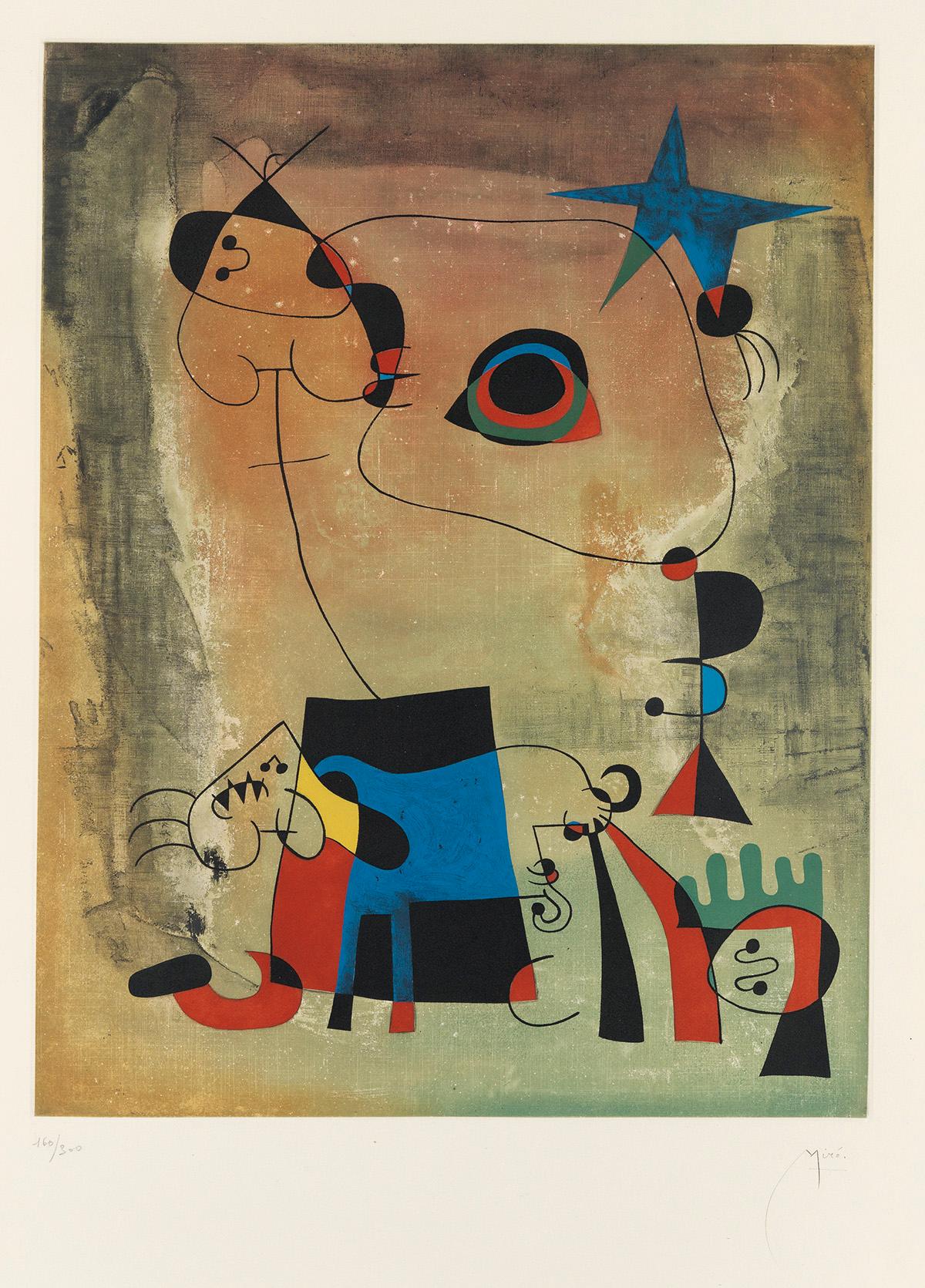 Joan Miró Print - Le Chien bleu