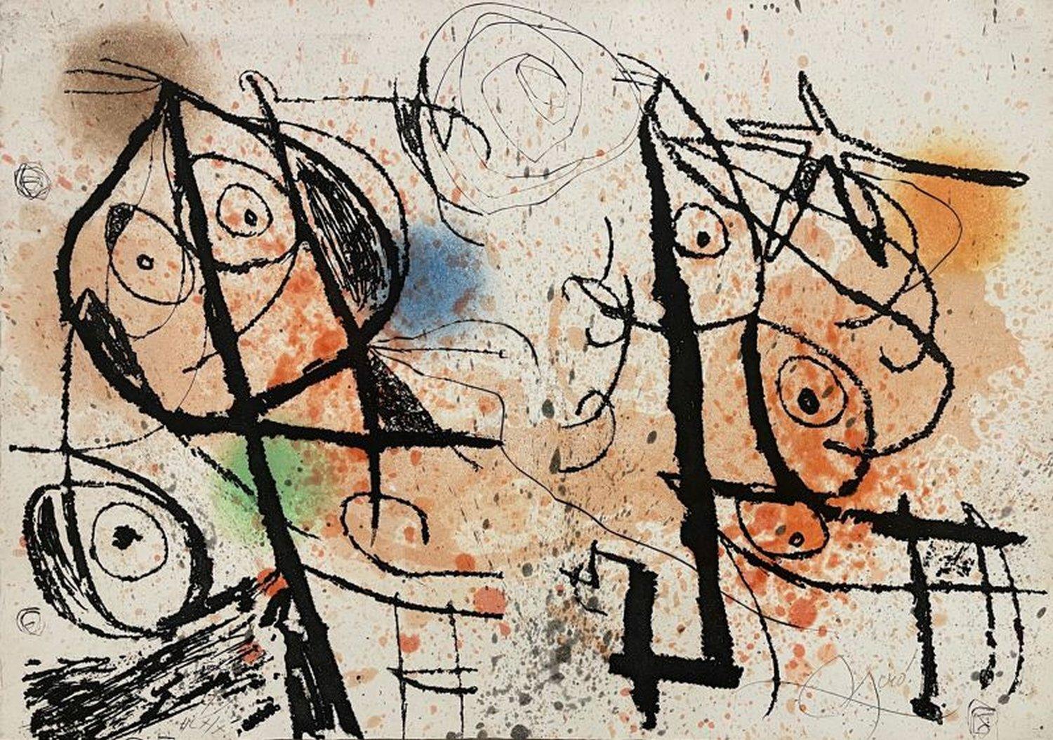 Joan Miró Abstract Print - Le courtisan grotesque 