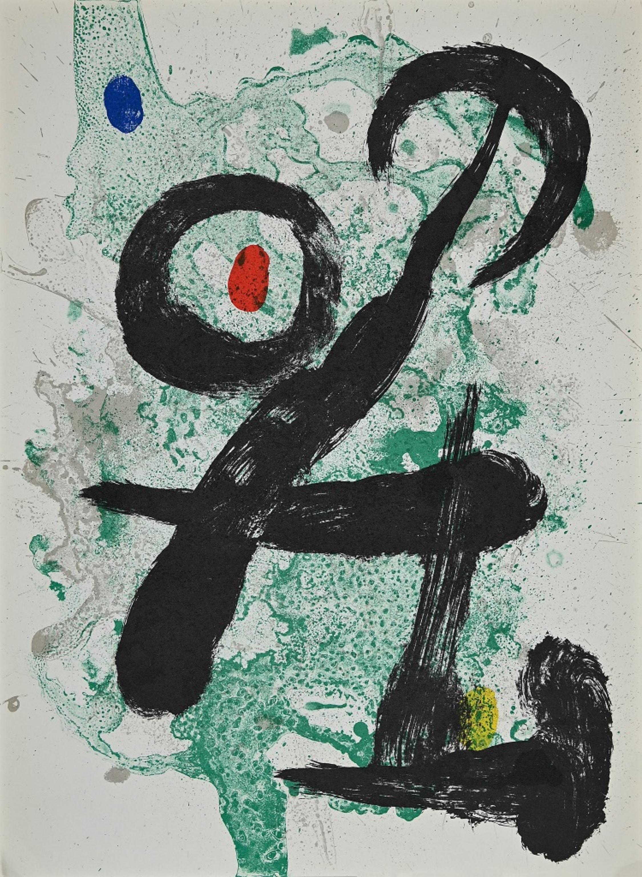 Joan Miró Abstract Print - Le Faune - Original Lithograph by Joan Mirò - 1963