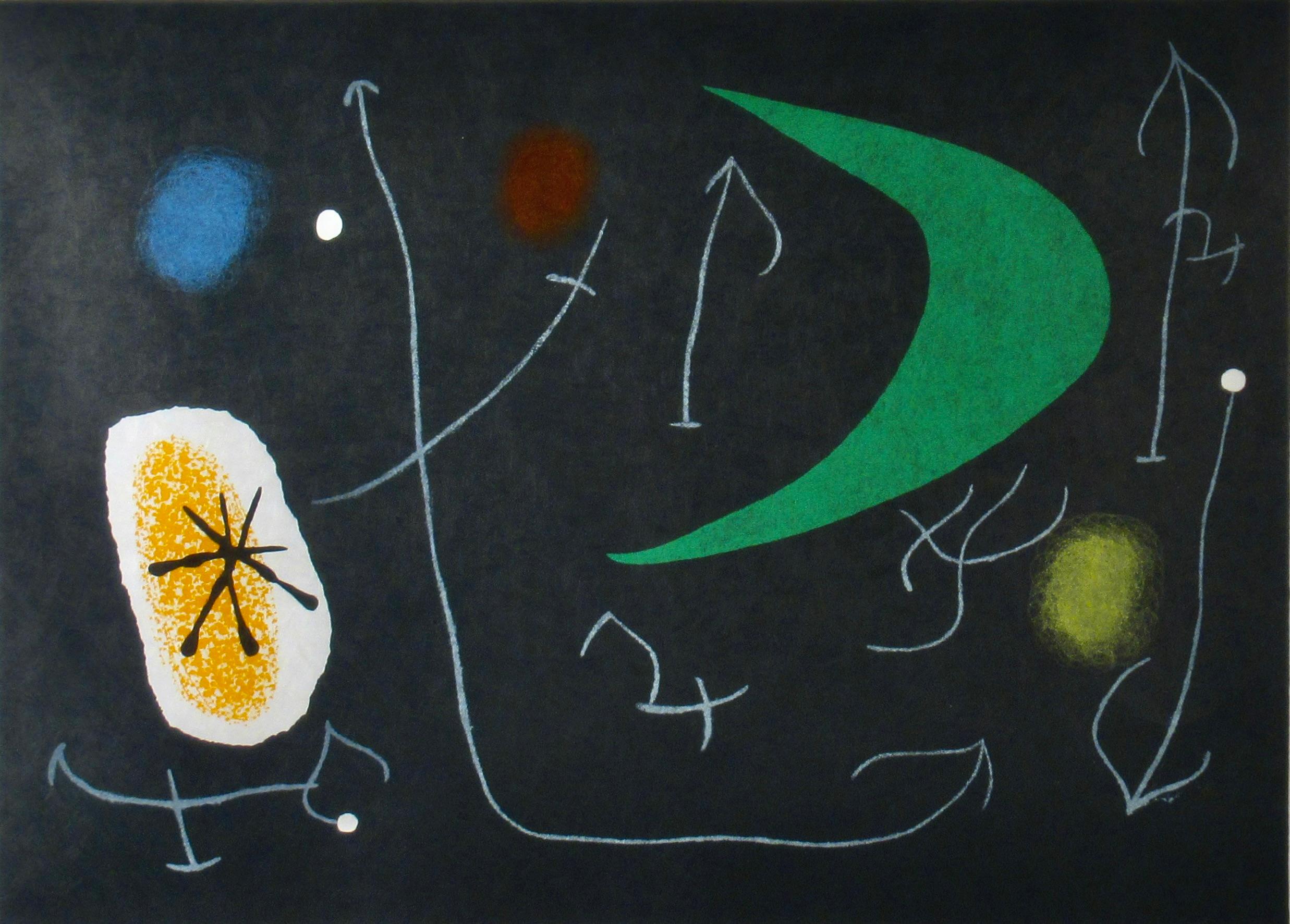 Le Lezard aux Plumes d'Or - Abstrait Print par Joan Miró