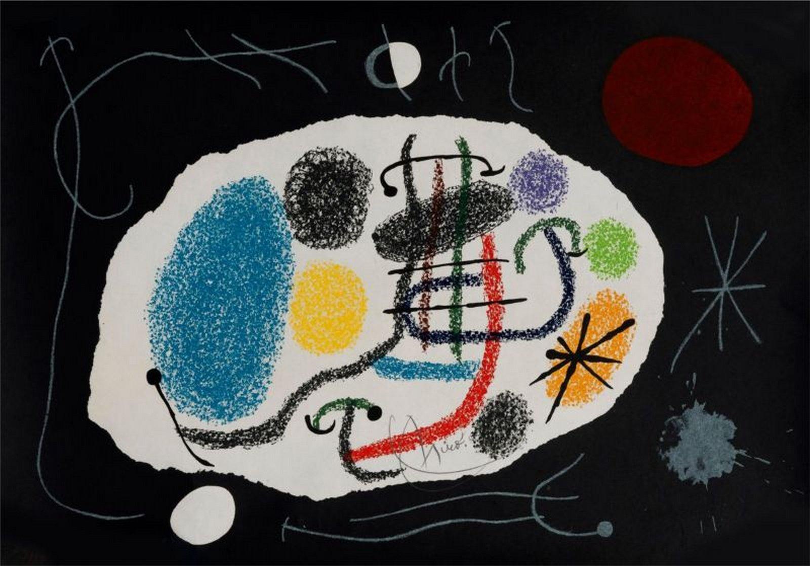 Joan Miró Abstract Print - Le lézard aux plumes d'or 