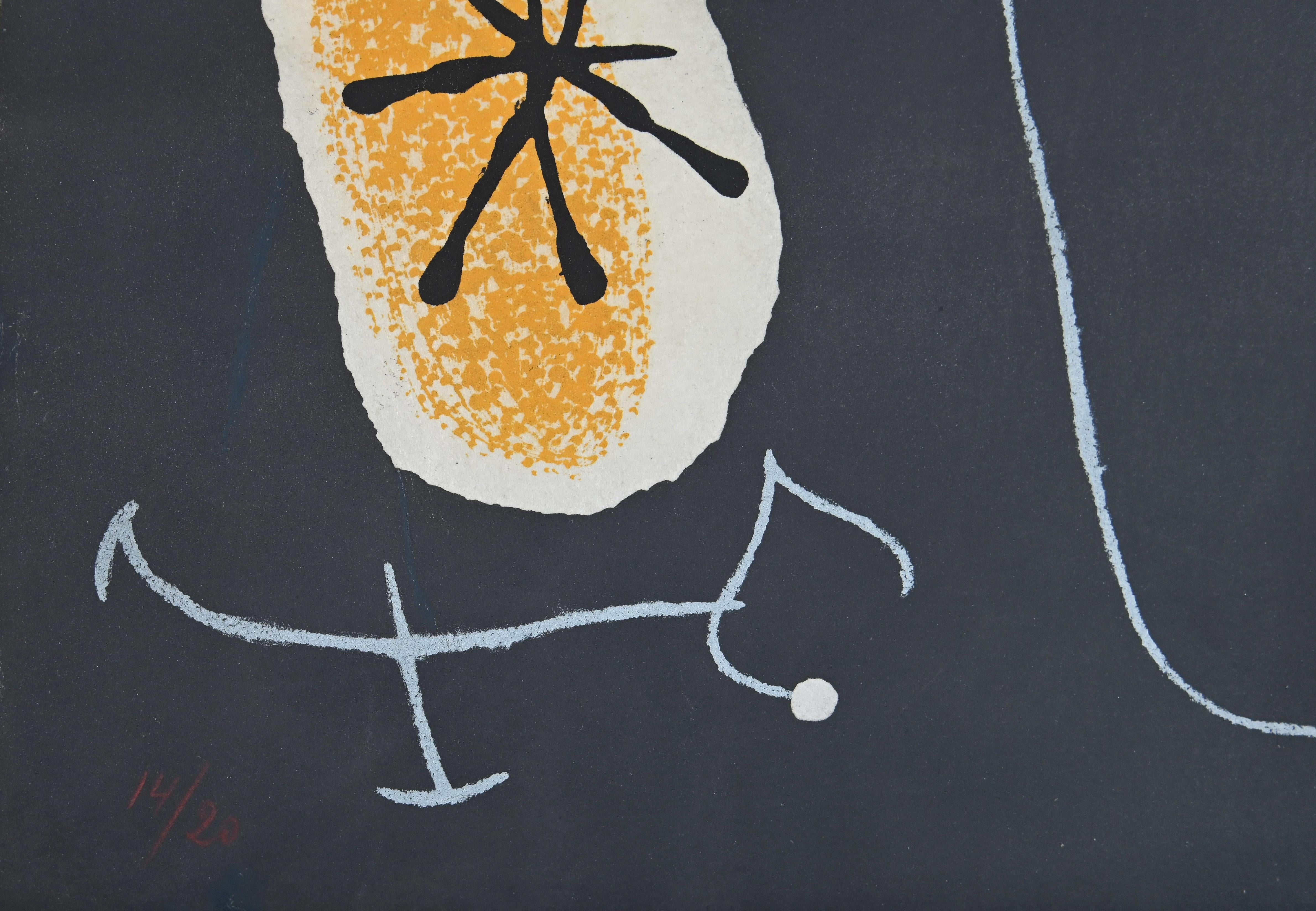 Le Lèzard aux Plumes d'Or - Lithographie - 1971 – Print von Joan Miró