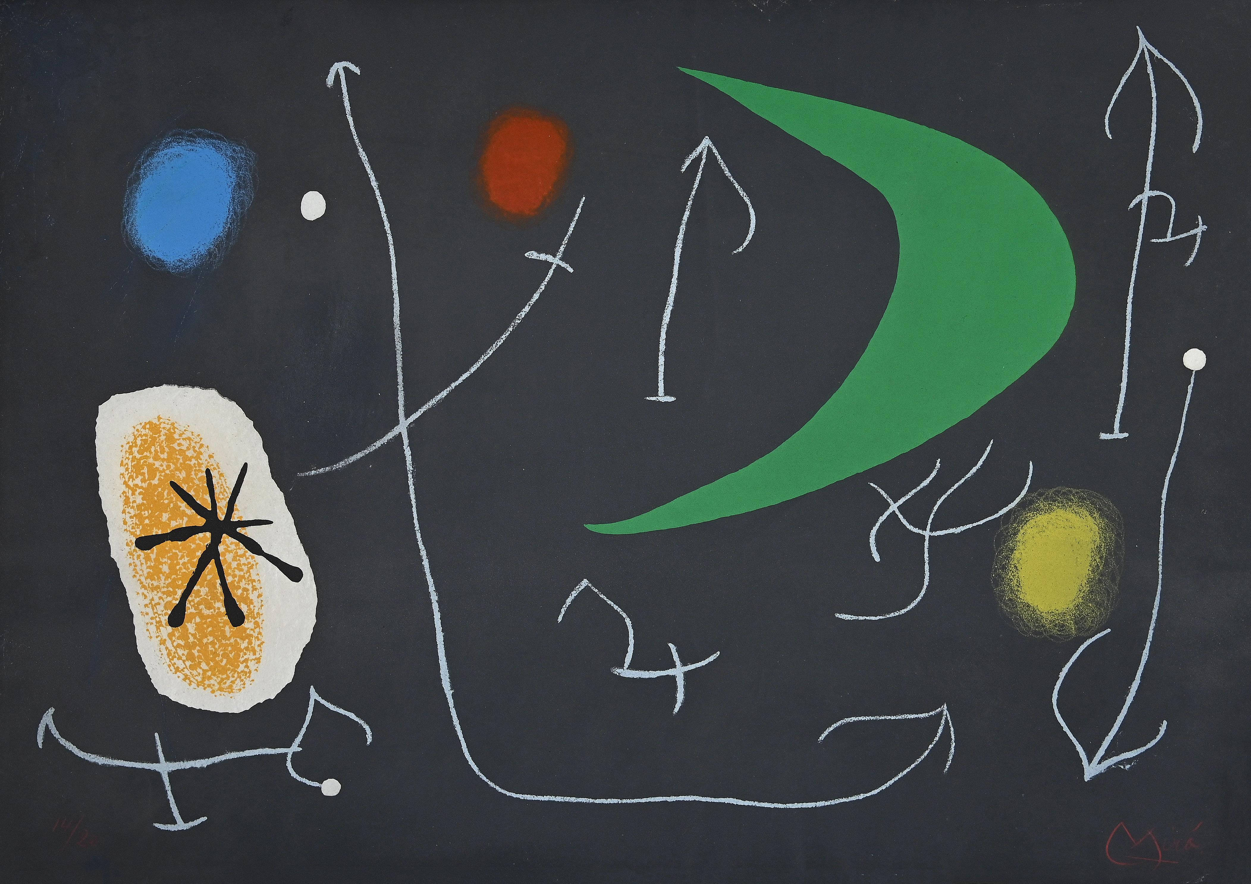 Joan Miró Abstract Print – Le Lèzard aux Plumes d'Or - Lithographie - 1971