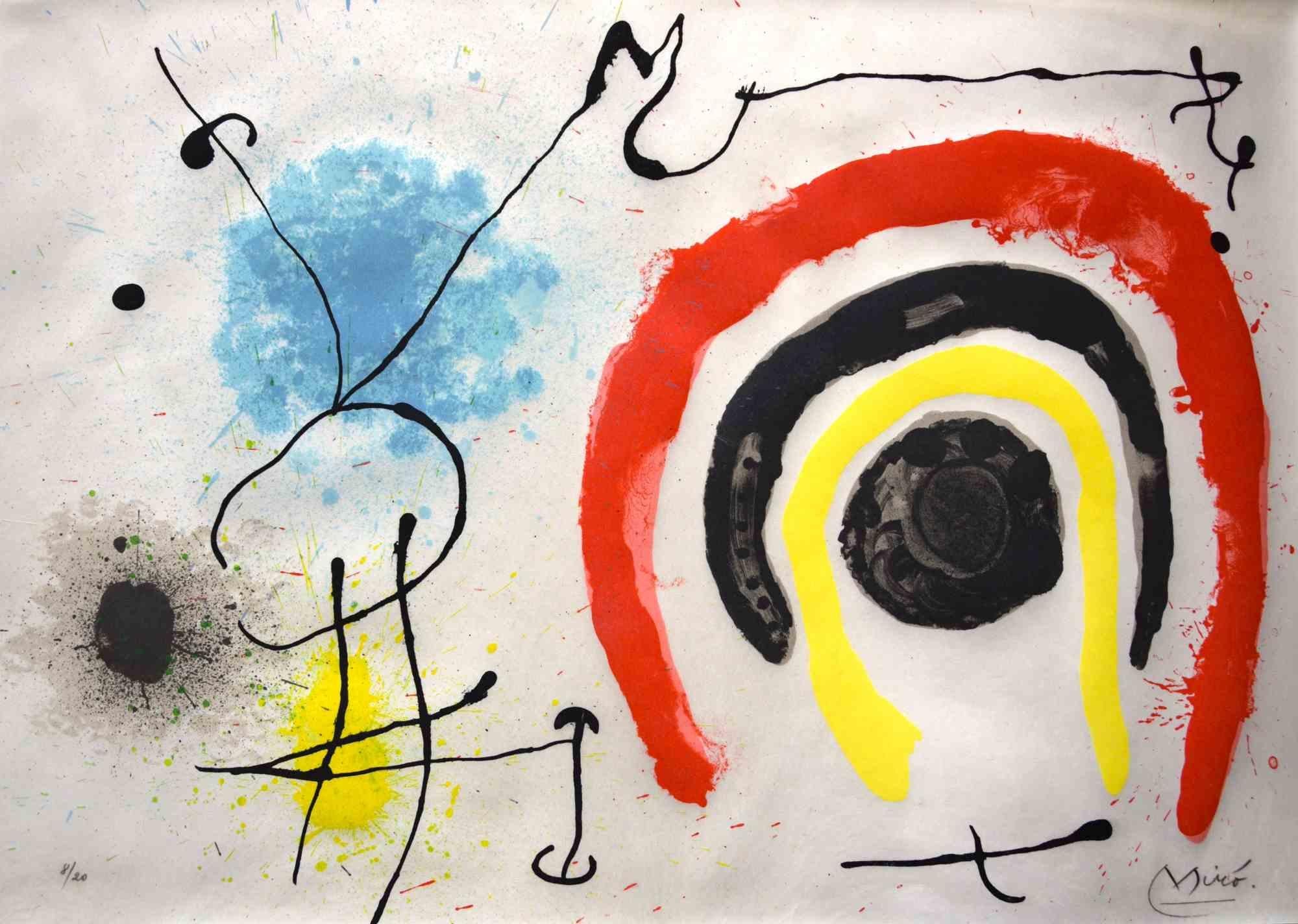 Le Lézard aux Plumes d'Or ist eine schöne und seltene Farblithografie auf Pergament, die 1967 von dem spanischen surrealistischen Künstler Joan Miró geschaffen wurde.  (Montroing, 1893 - Mallorca, 1983).

Links unten nummeriert: 8/20.

Rechts unten