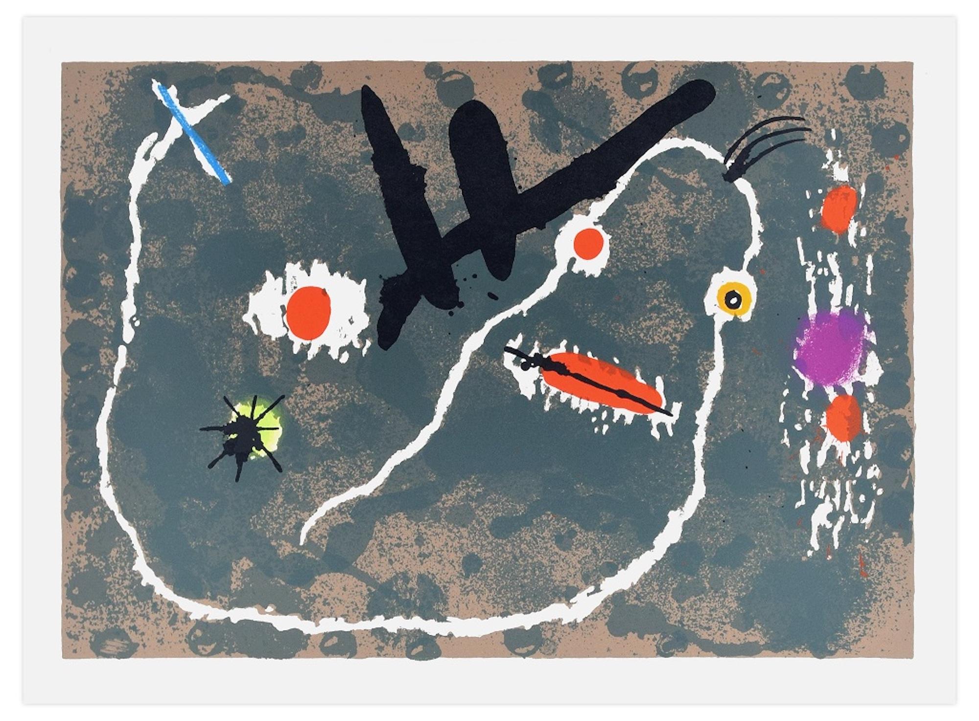 Joan Miró Abstract Print - Le Lézard aux Plumes d'Or - Lithograph by Joan Mirò - 1971