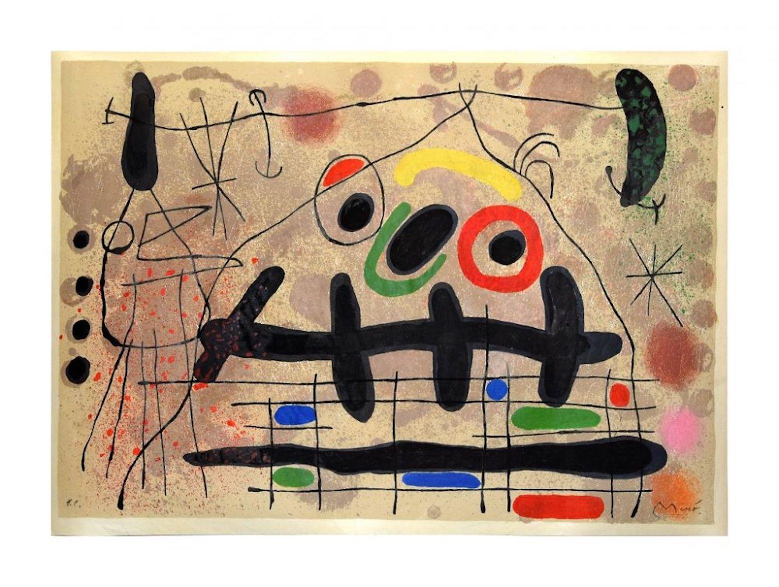 Joan Miró Abstract Print - Le Lézard aux Plumes d’Or - LIthograph by Joan Mirò - 1971