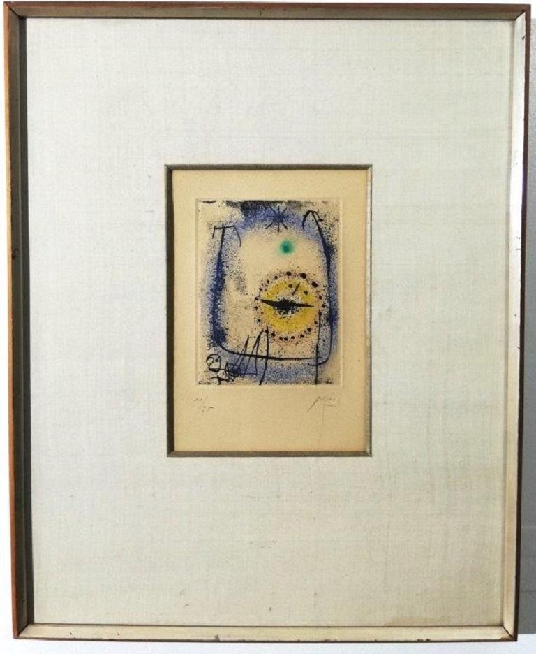 Le Prophete, no. 11 of 75 original aquatint etchings, signed in Pencil. - Print by Joan Miró