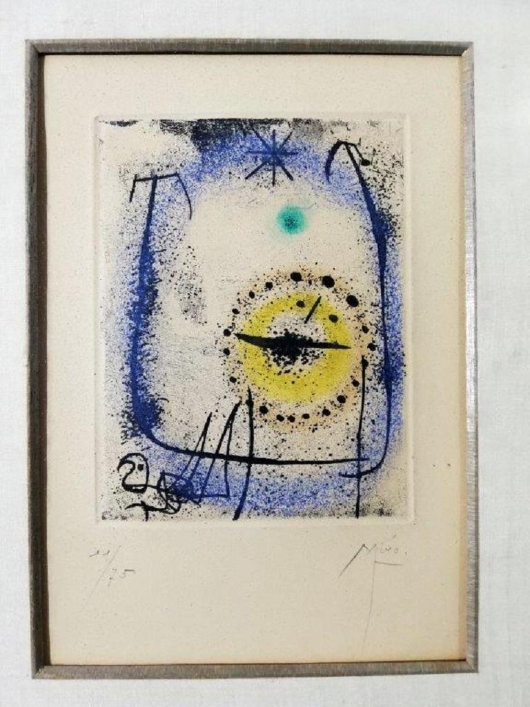 Joan Miró Abstract Print - Le Prophete, no. 11 of 75 original aquatint etchings, signed in Pencil.