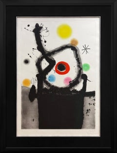 Le Rebelle Aquatint Etching by Joan Miró, Signed, 4/75, 52x39 in