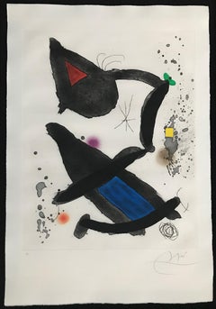 Le Roi David (King David), Modern Etching by Joan Miro