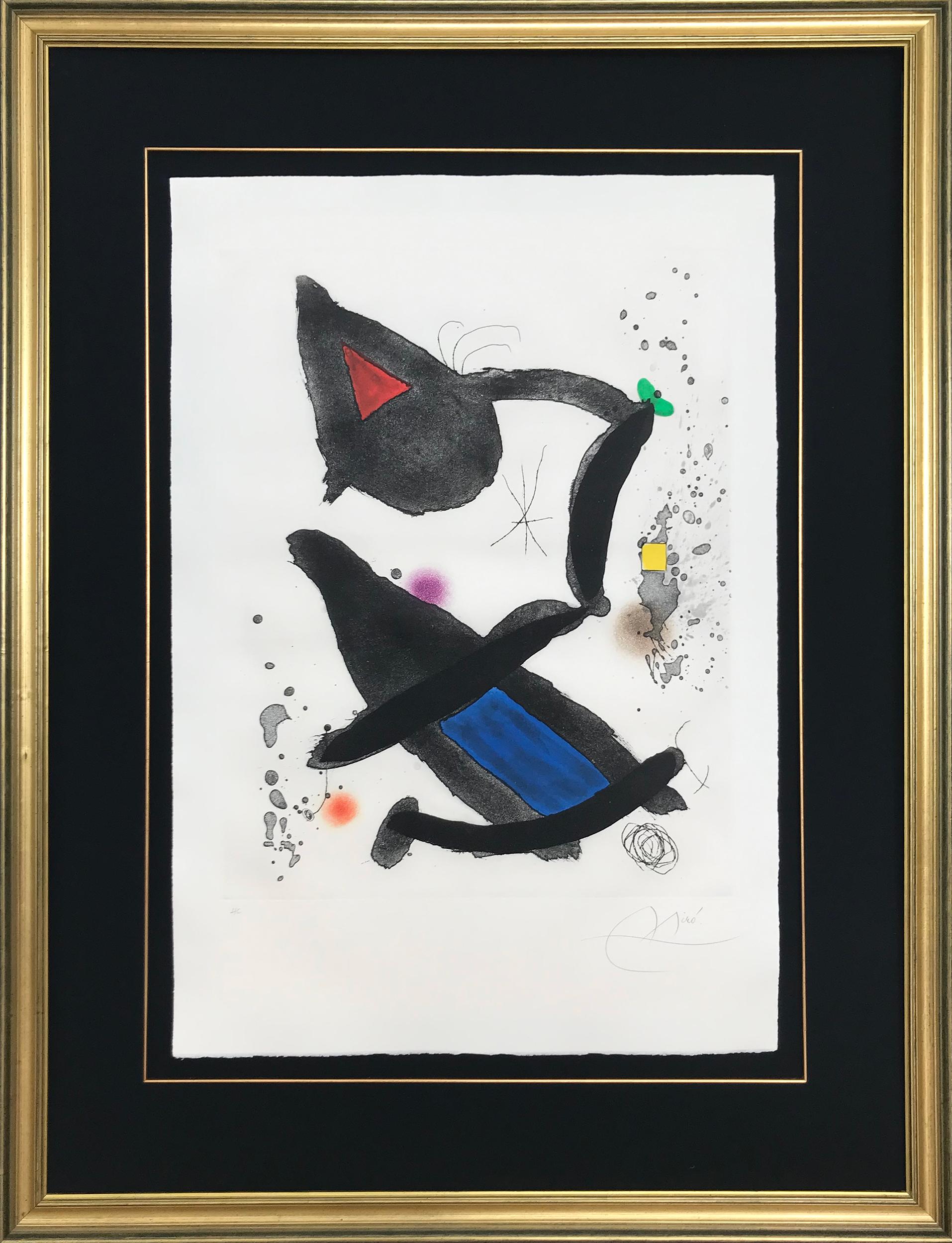 Joan Miró Abstract Print - Le Roi David (King David), Modern Etching by Joan Miro