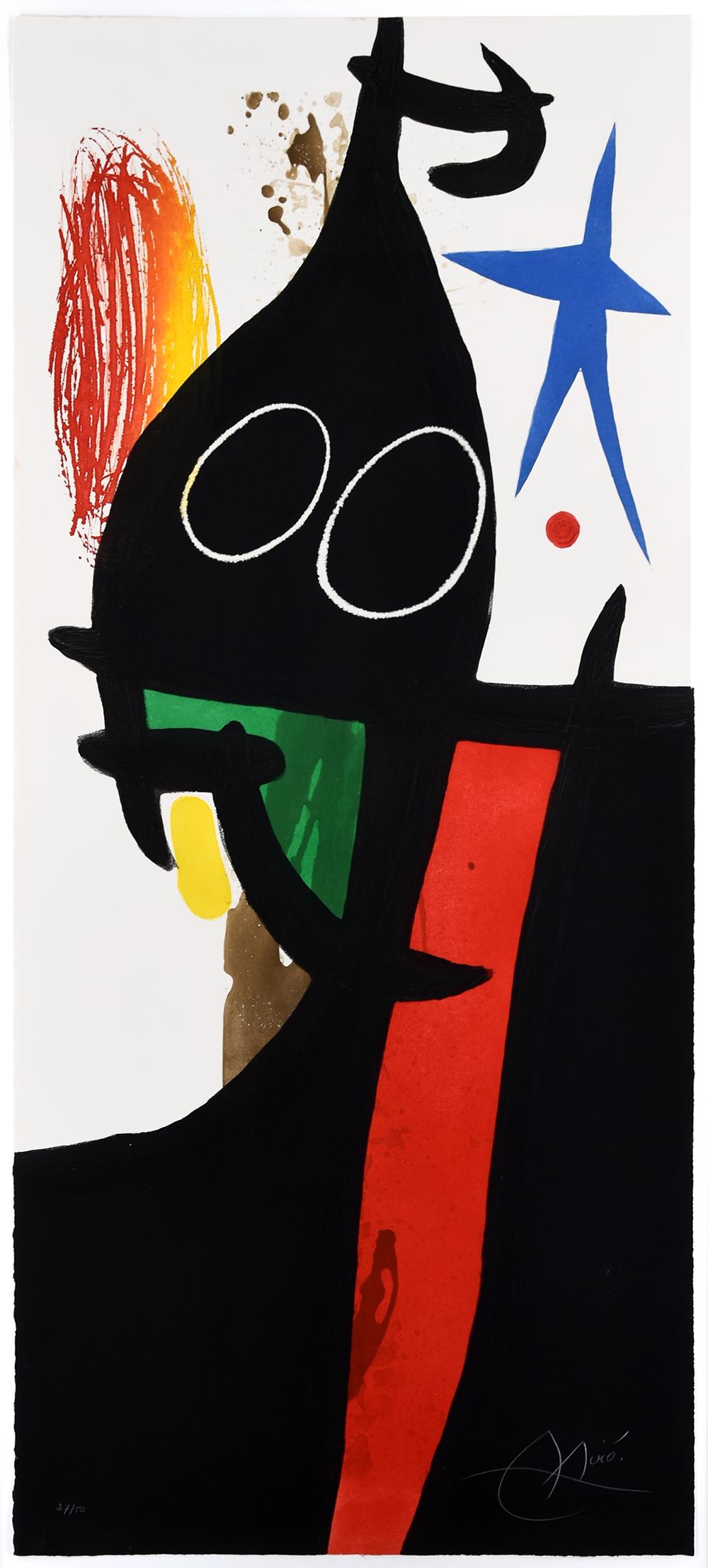 Joan Miró Figurative Print - Le Serrasin à L’étoile Bleue (Buckwheat with Blue Star), 1973