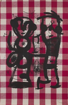 Joan Miró (1893-1983) - Les campagnards - Colour lithograph on canvas on paper