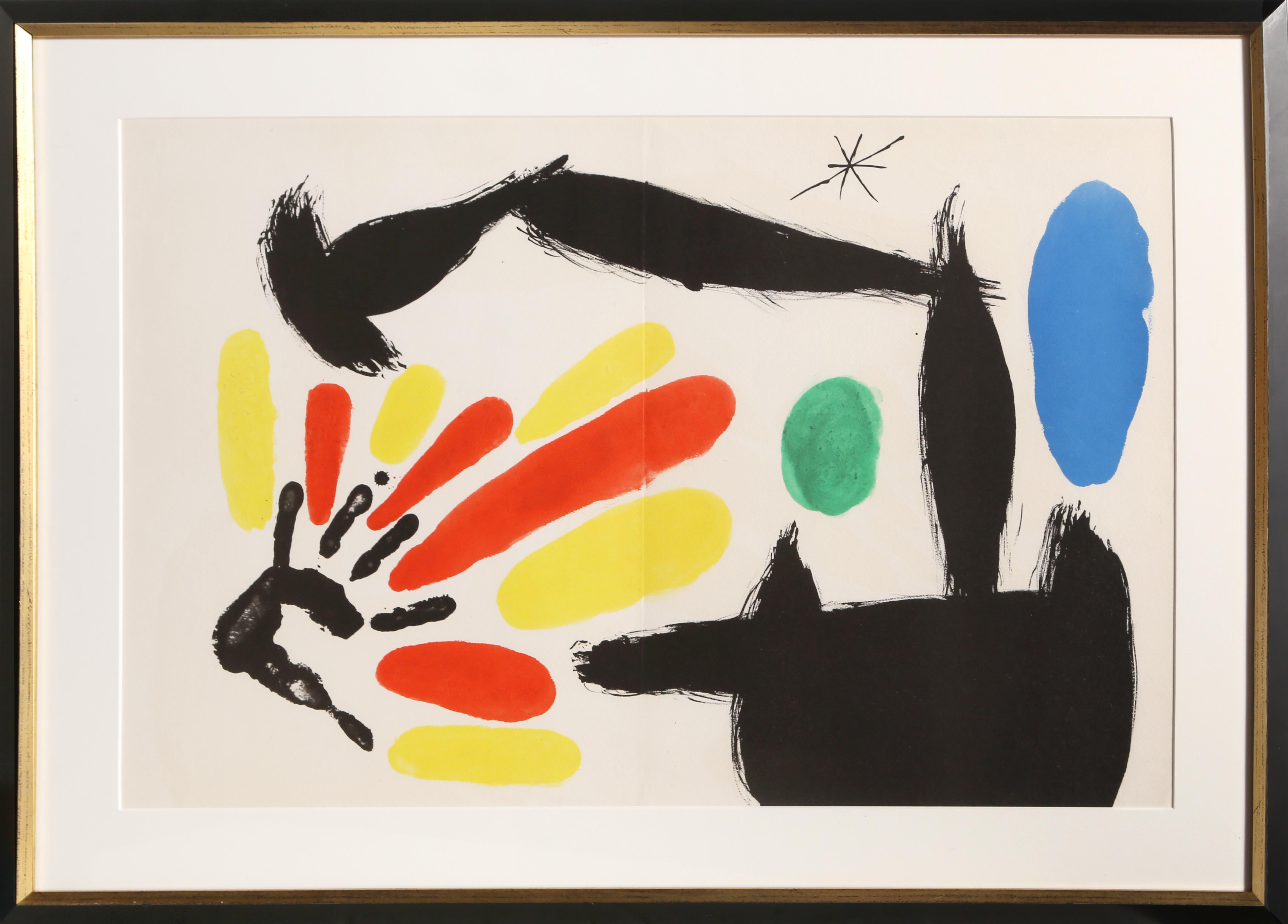Artist: Joan Miro, Spanish (1893 - 1983)
Title: Les Essencies de la Tierra
Year: 1968
Medium: Lithograph on Guarro
Edition: LX (60)
Size: 19.25  x 30.5 in. (48.9  x 77.47 cm)
Frame Size: 25.5 x 36 inches

Reference: no. 123 in Cramer "The