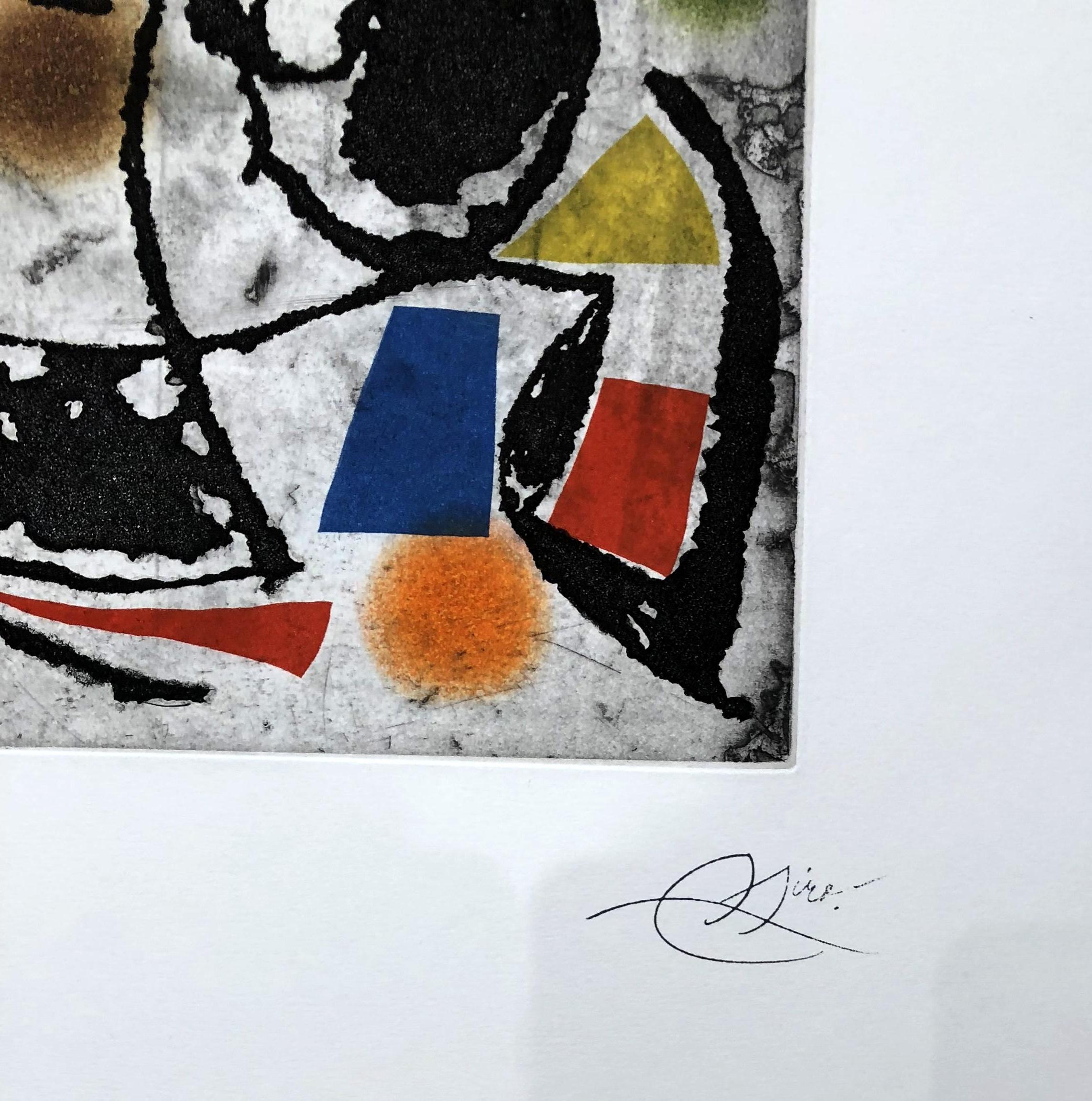 Les Montagnards - Original Etching - 50 copies - Print by Joan Miró