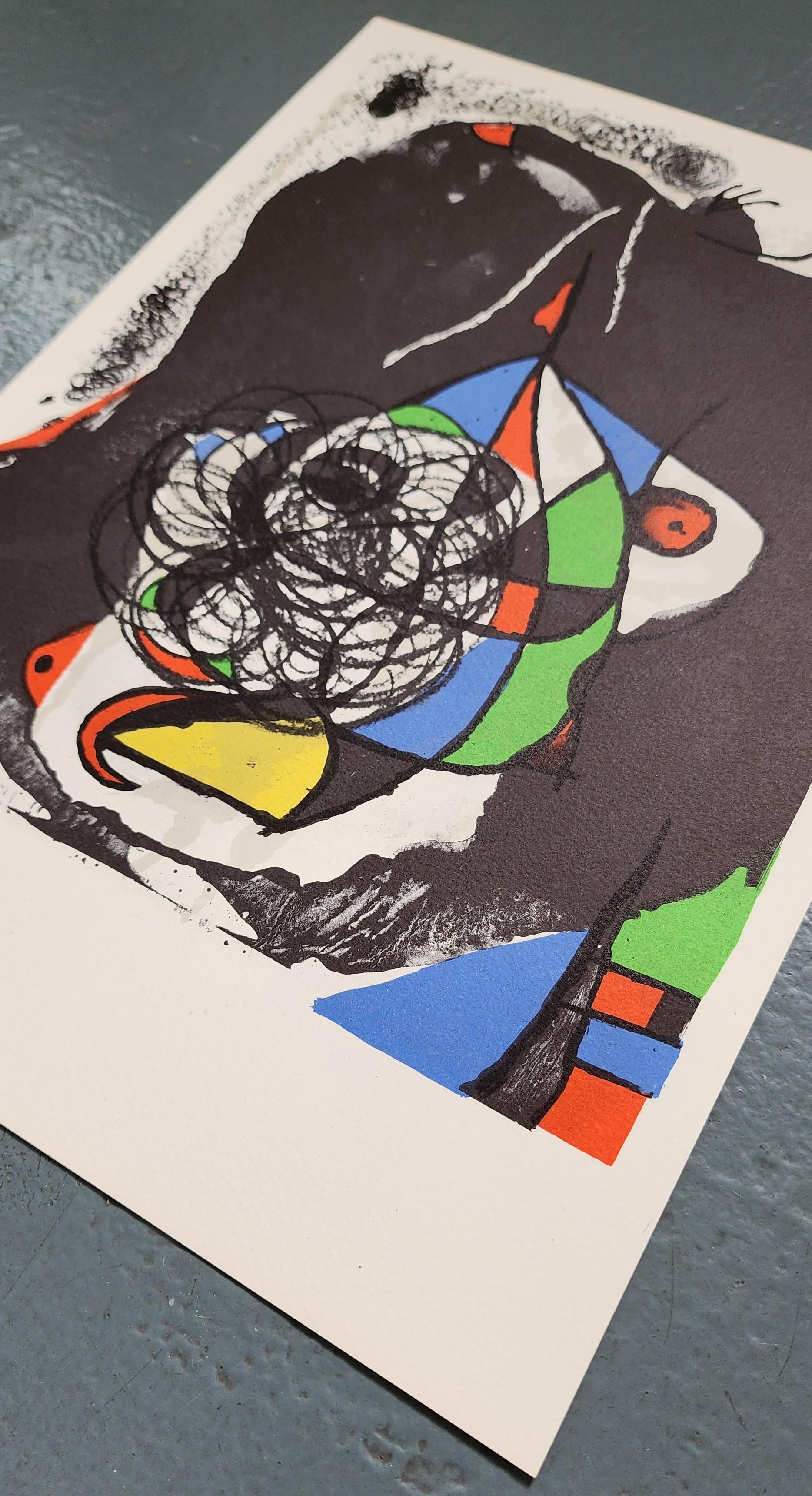 Joan Miró
Les Revolutions Sceniques Du XXe Siecle - II
Color lithograph
Year: 1975
Size: 12.2×9.4in on 14.7×10.4in
Unsigned as issued 
From an edition with unknown size (pres. <1,500)
COA provided
Catalogue raisonne: Cramer 1078, 207 
Ref.: