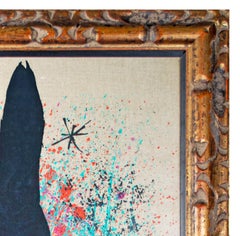 'L'esquimo fiévreux' original abstract etching on linen signed by Joan Miró