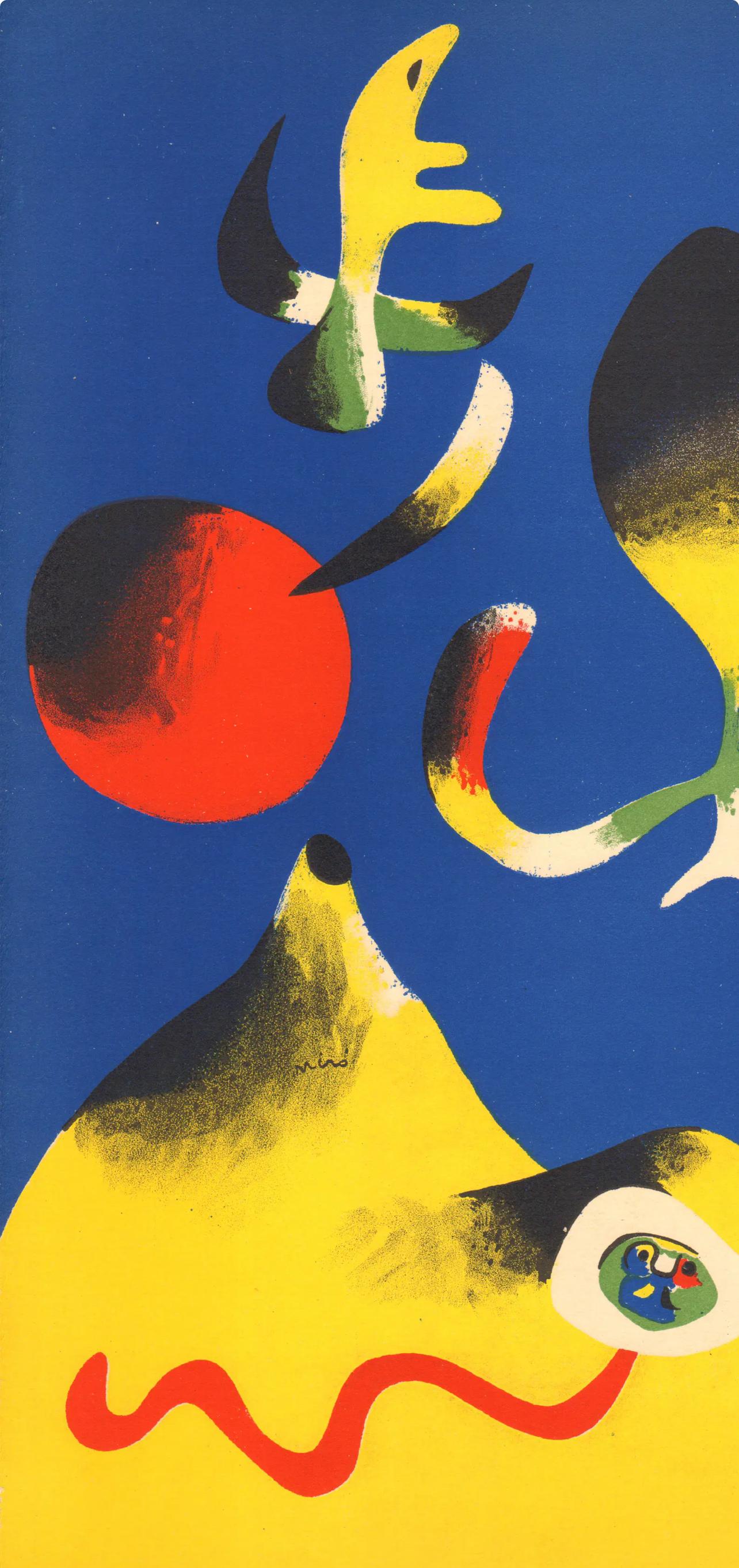 L'Éte (Benhoura 395), Verve: Revue Artistique et Littéraire - Blue Landscape Print by Joan Miró