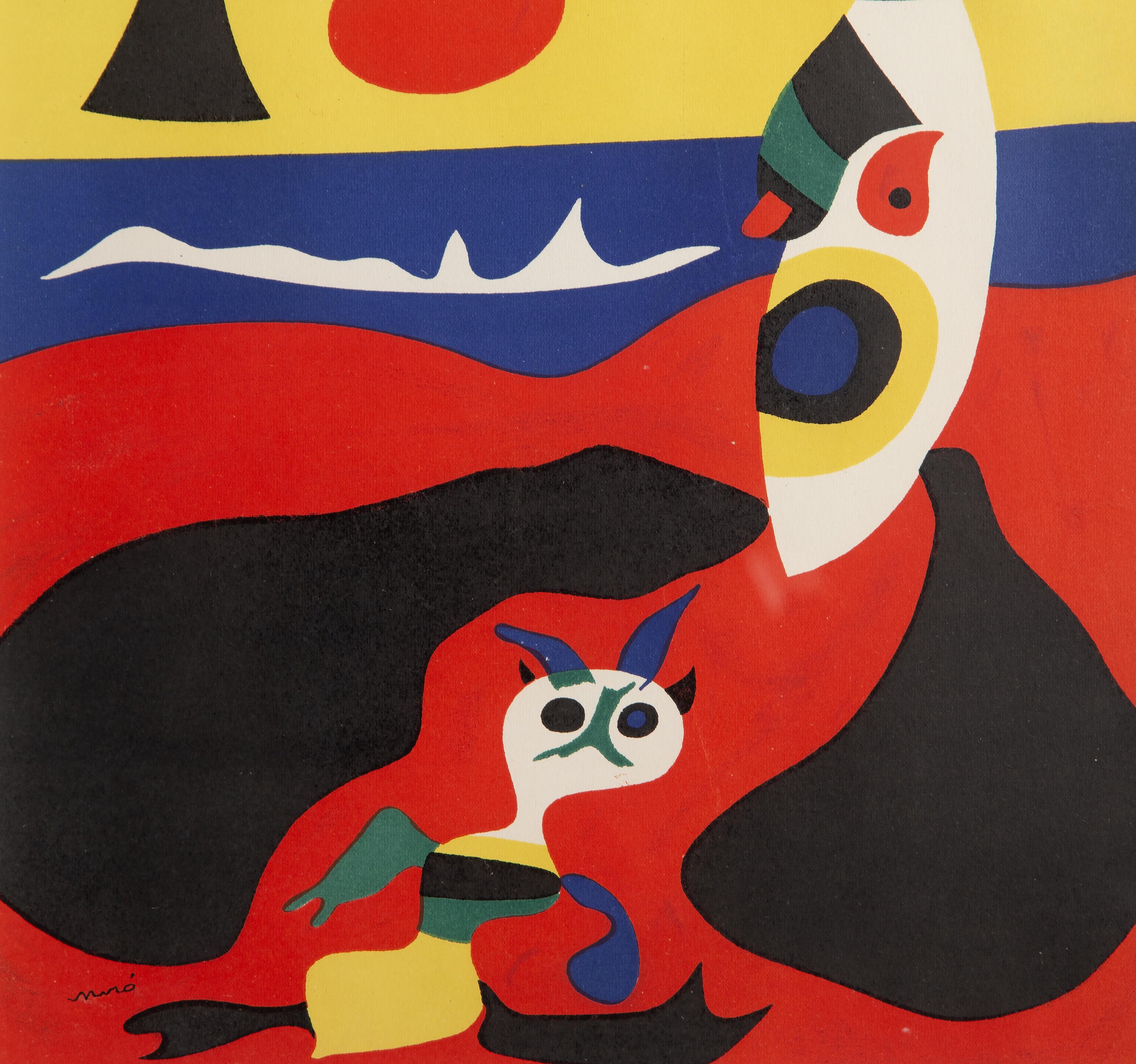 L'Ete (Verano), Pochoir de Joan Miro 1938 - Print Surrealista de Joan Miró