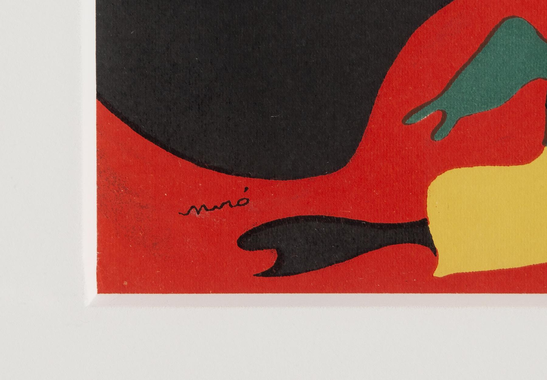 L'Ete (Verano), Pochoir de Joan Miro 1938 - Figurative Print Blanco de Joan Miró