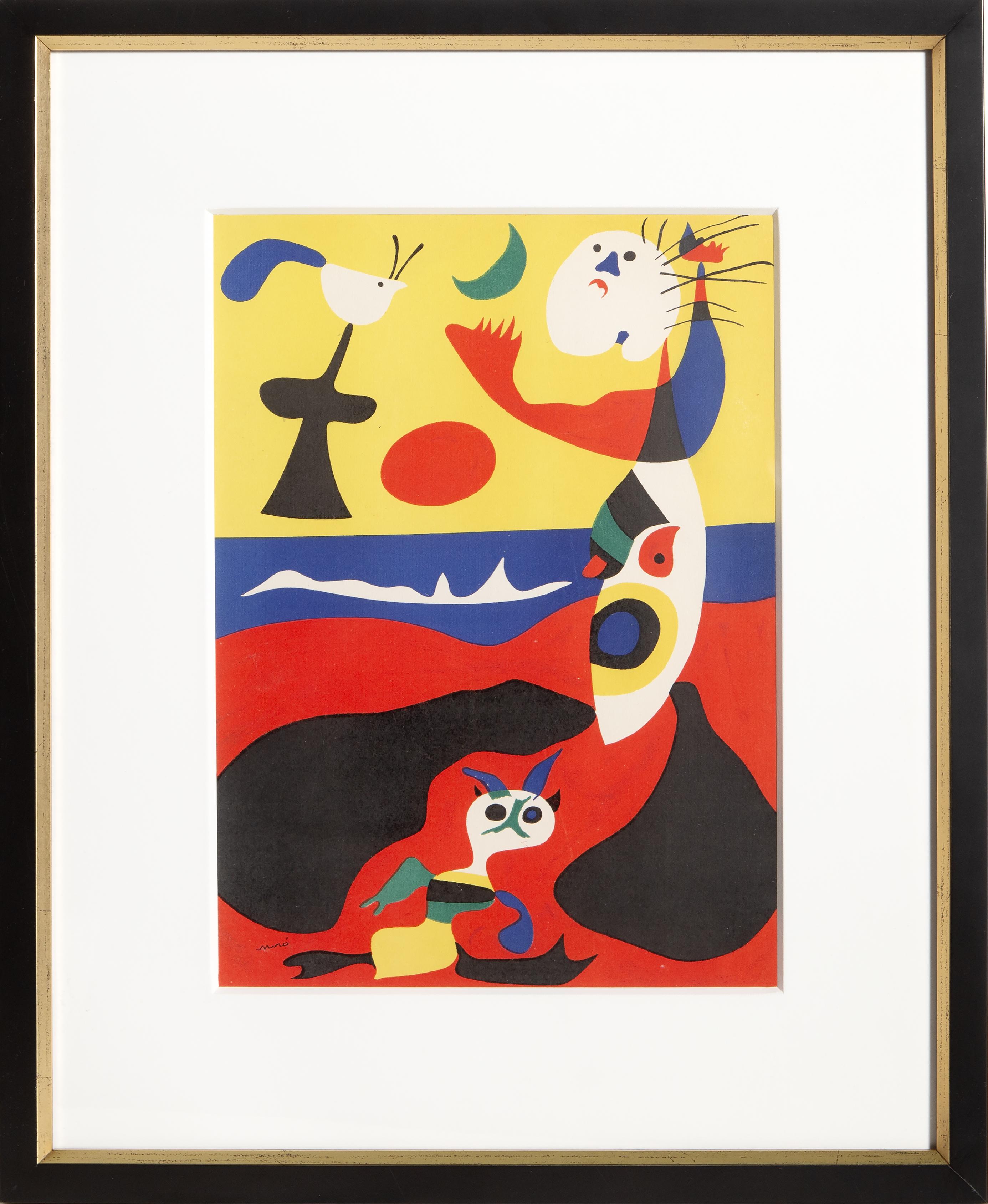 Figurative Print de Joan Miró - L'Ete (Verano), Pochoir de Joan Miro 1938