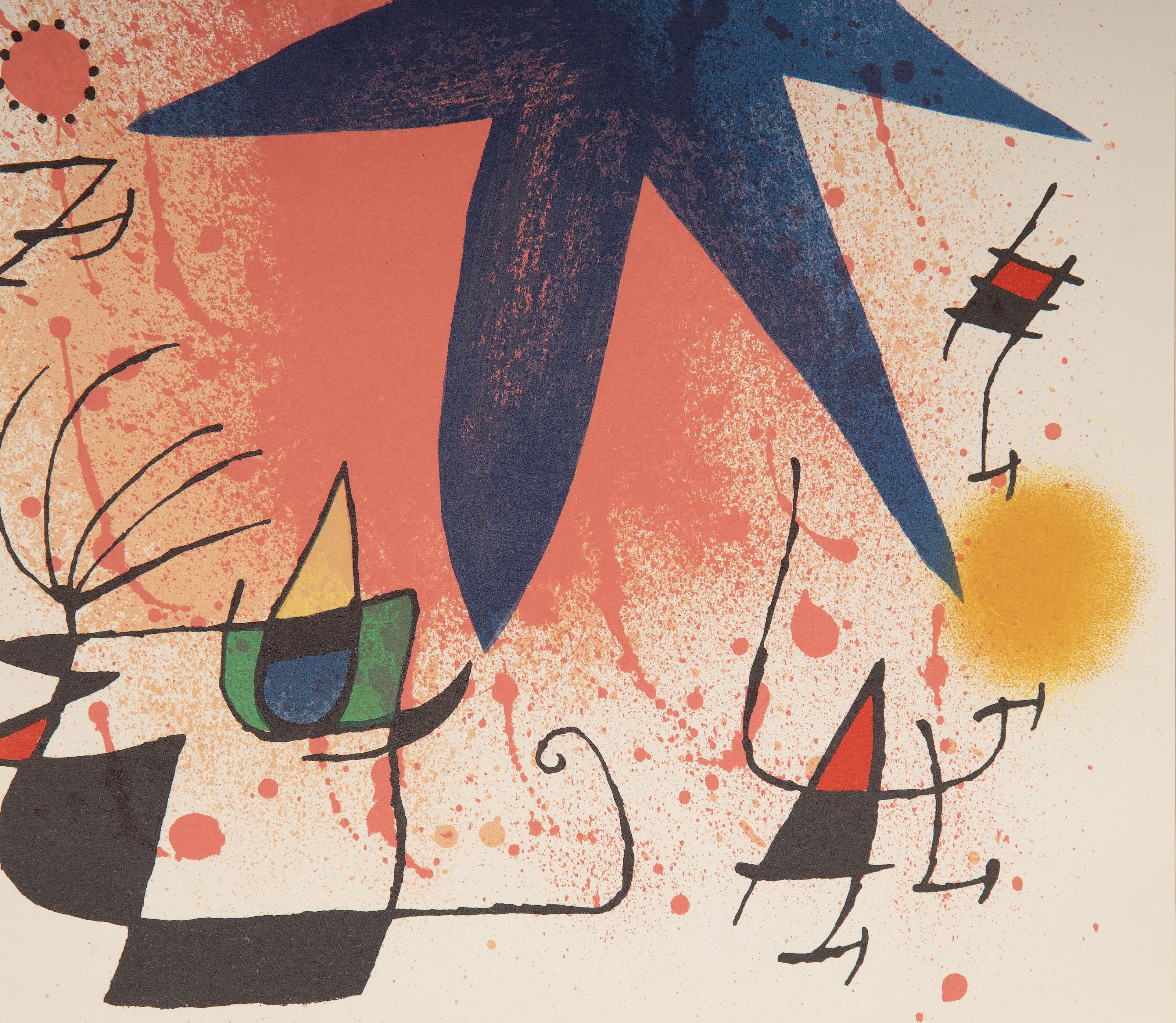 Joan Miro, Spanish (1893 - 1983) - L'Etoile Bleu, Portfolio: Lithographs I, Year: 1972, Medium: Lithograph mounted to board, Size: 12.5 x 9.5 in. (31.75 x 24.13 cm), Printer: Mourlot, Paris, Reference: Mourlot 857