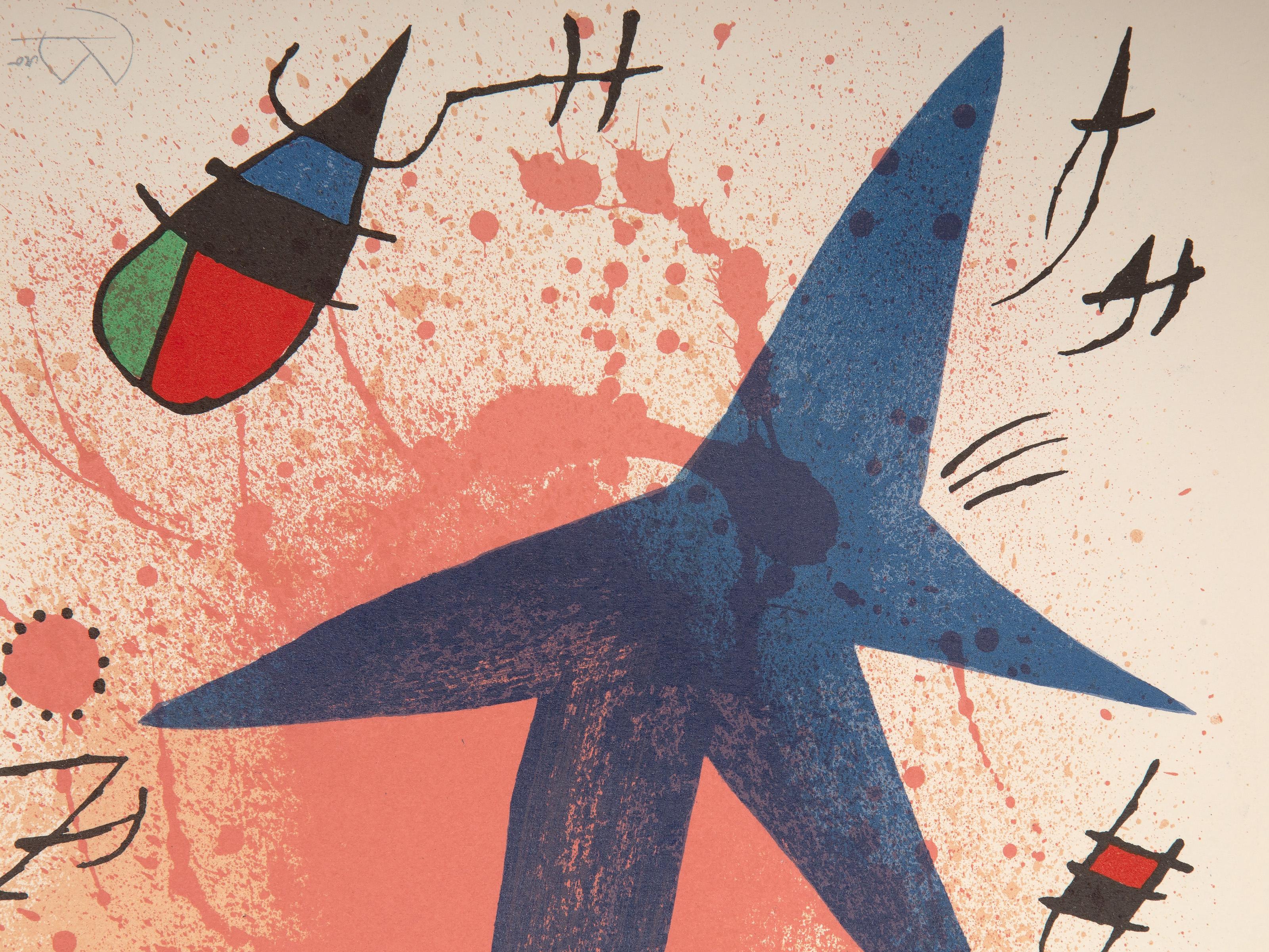 L'Etoile Bleu, Surrealist Lithograph by Joan Miro For Sale 1