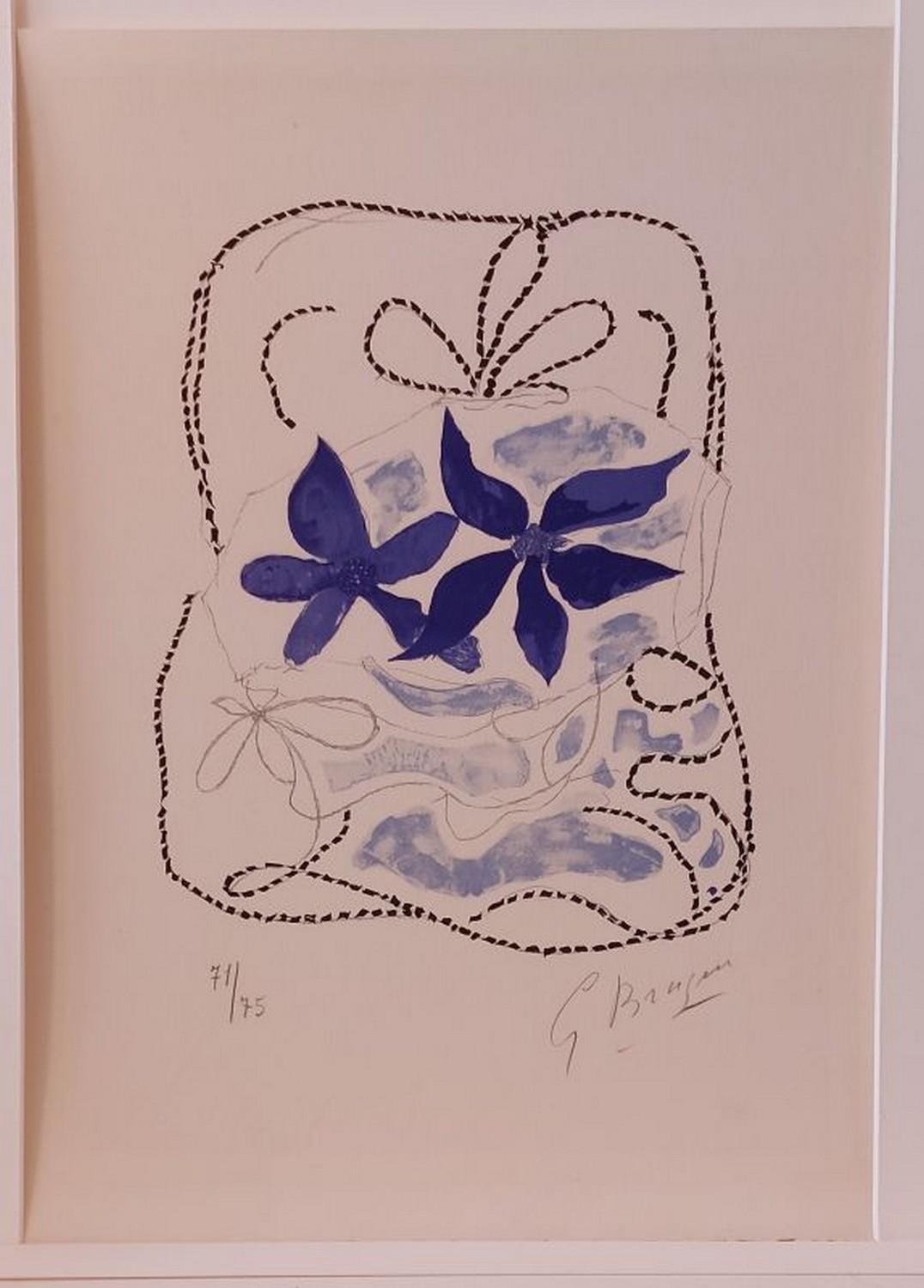 George Braque Abstract Print - Lettera Amorosa: The two blue irises 