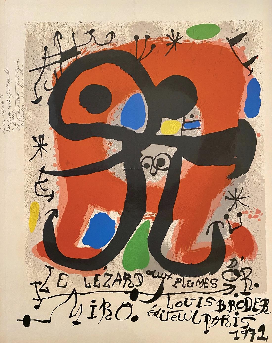 Joan Miró - Lezard aux Plumes d'Or by Joan Miro:: 1971 For Sale at 1stDibs