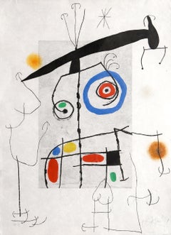 L'homme au balancier, Etching by Joan Miro 1969