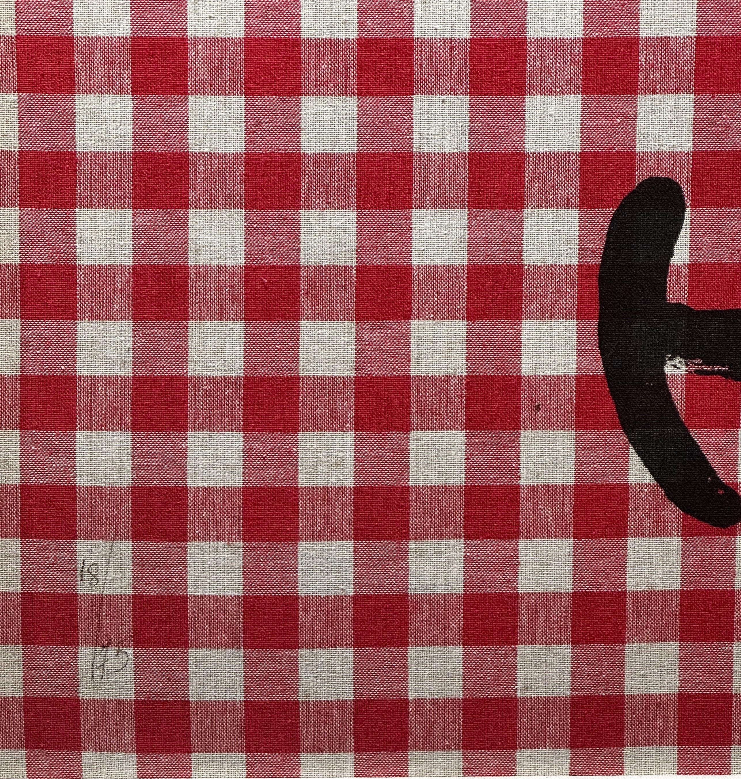 L'Illettré aux Carreaux Rouges - Pink Abstract Print by Joan Miró