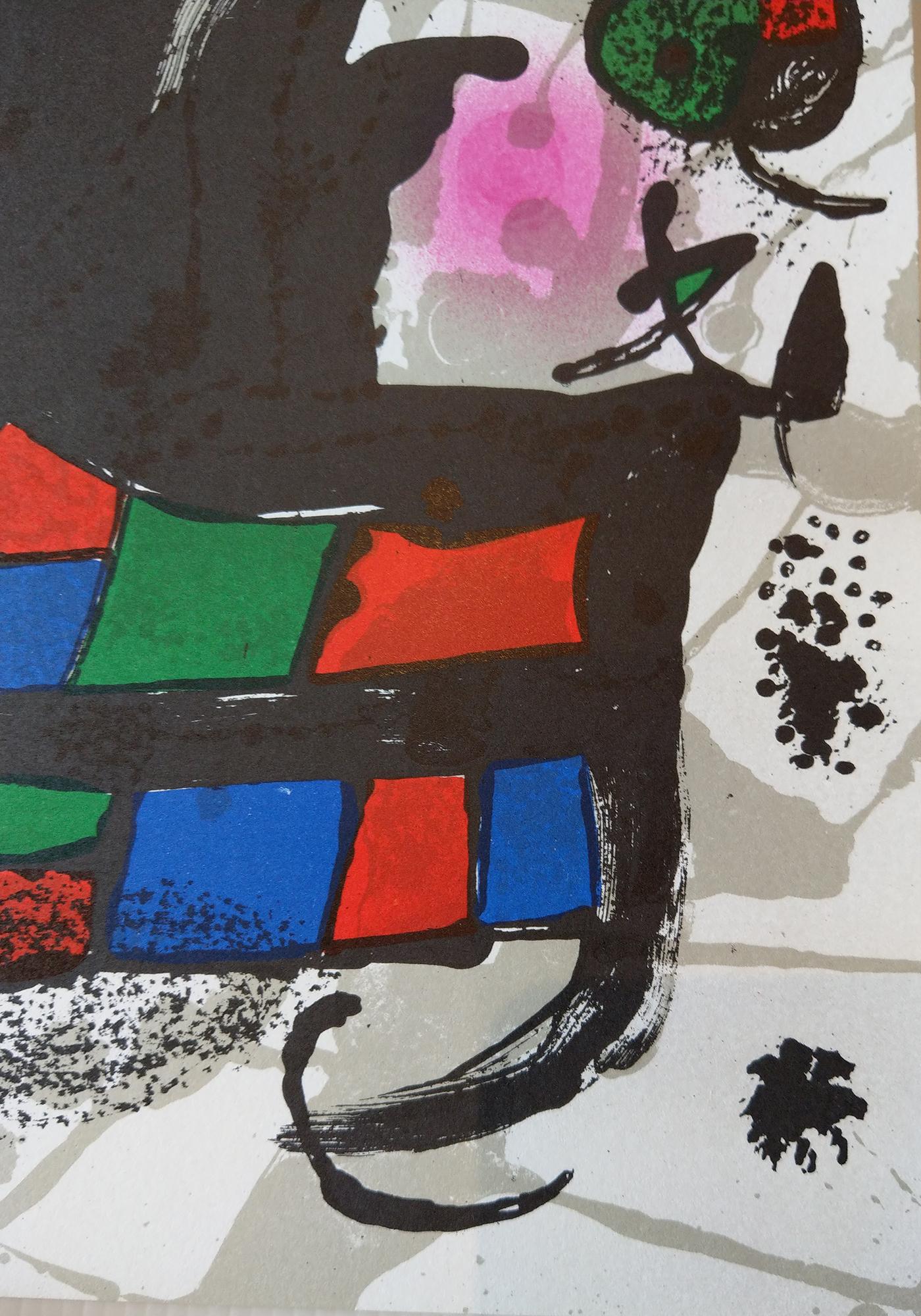 Lithographie V – Band III (Schwarz), Abstract Print, von Joan Miró
