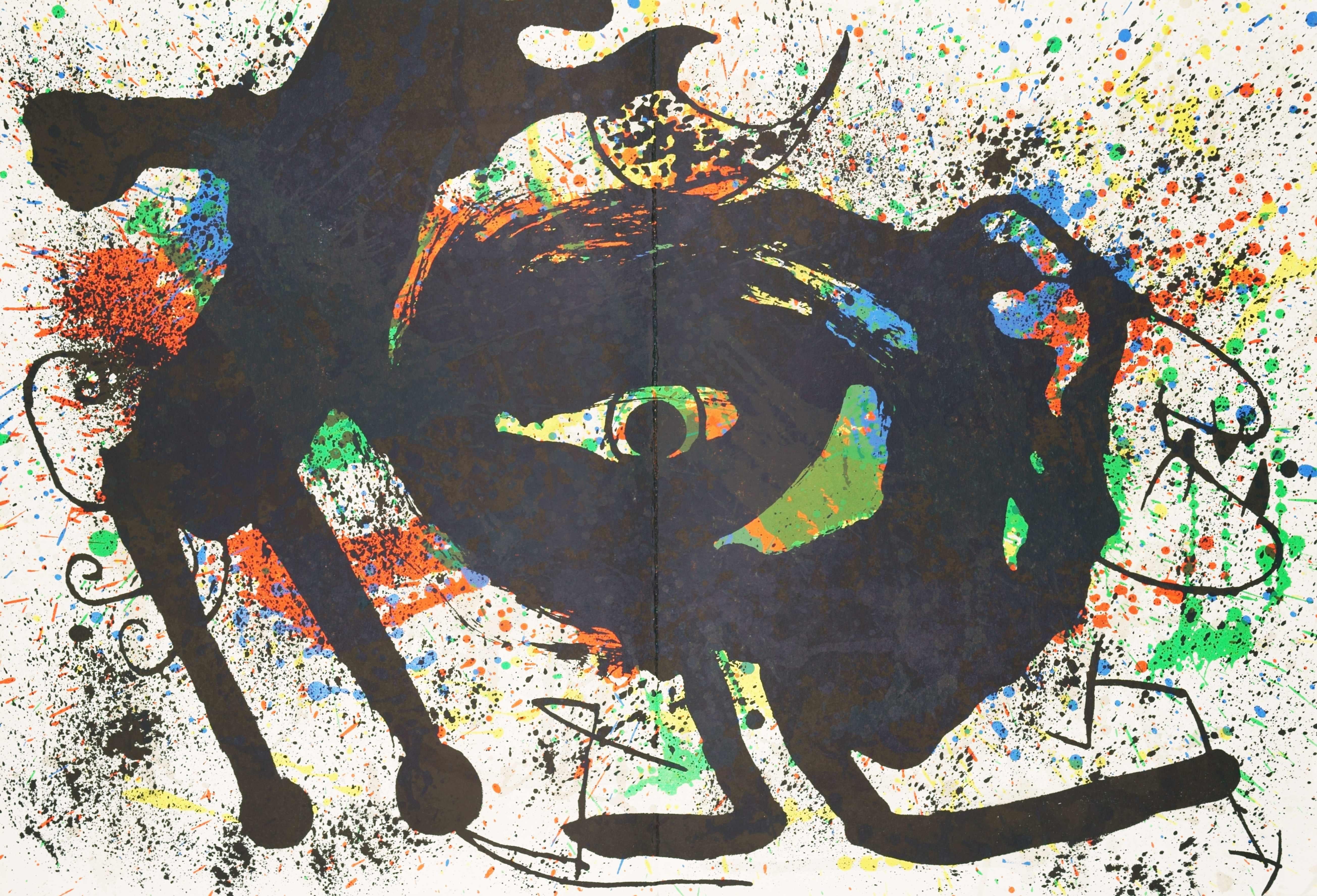 Abstract Print di Joan Miró - Litografia Derrière le Miroir no. 203 I / - Il campo di battaglia dell'immaginazione