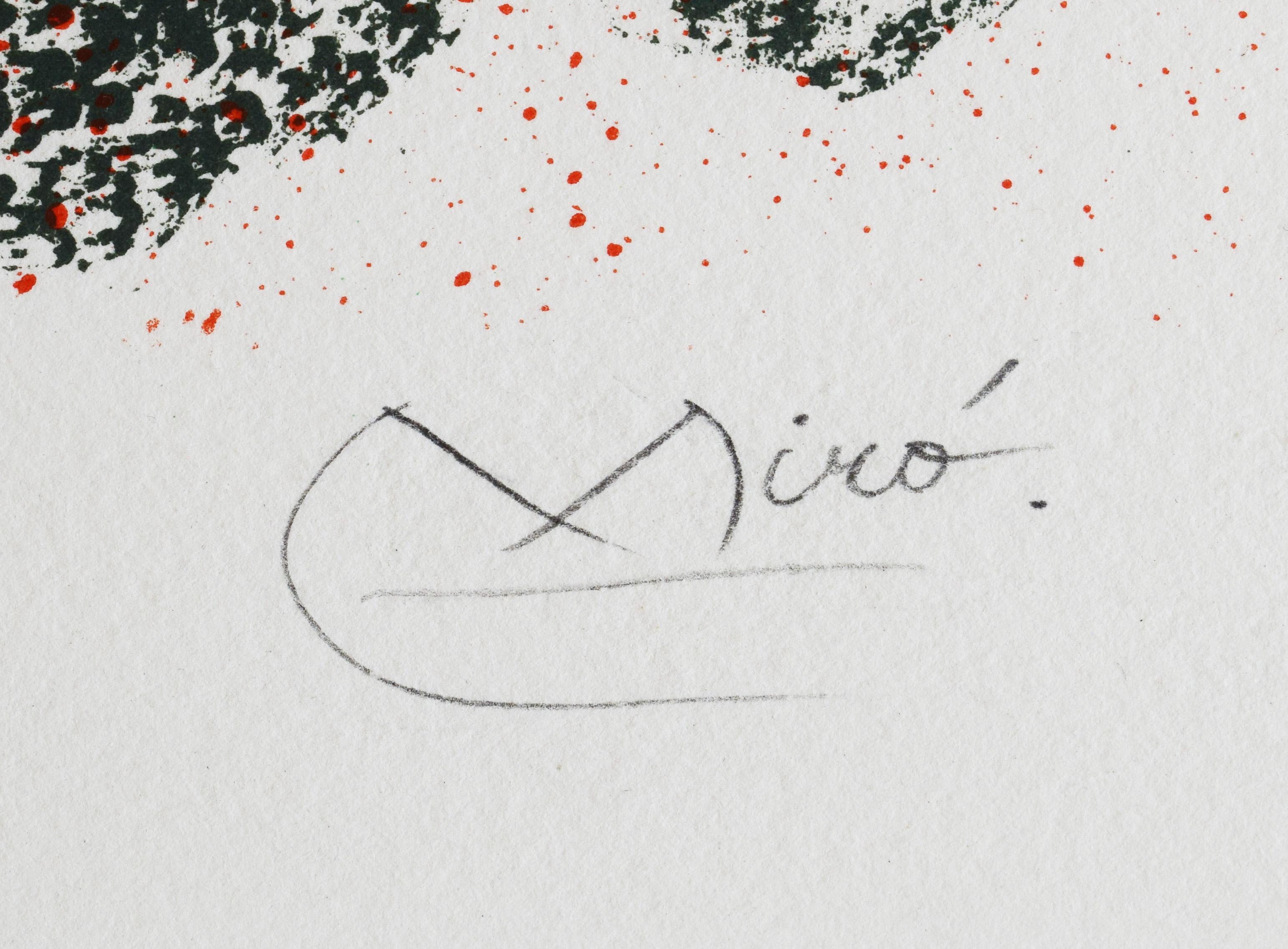 Litografia per la mostra Boxes - Surrealismo Spagnolo 1965 - Abstract Print Marrone di Joan Miró