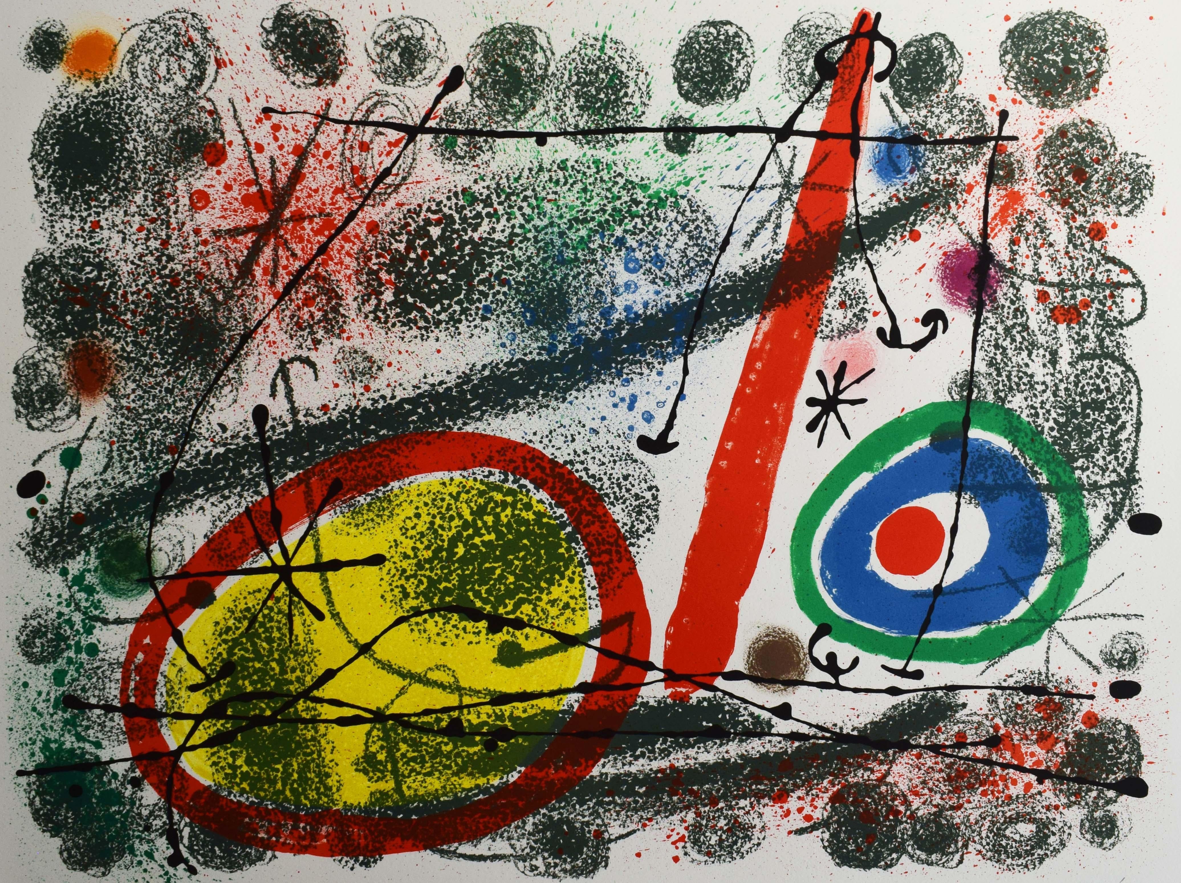 Abstract Print di Joan Miró - Litografia per la mostra Boxes - Surrealismo Spagnolo 1965