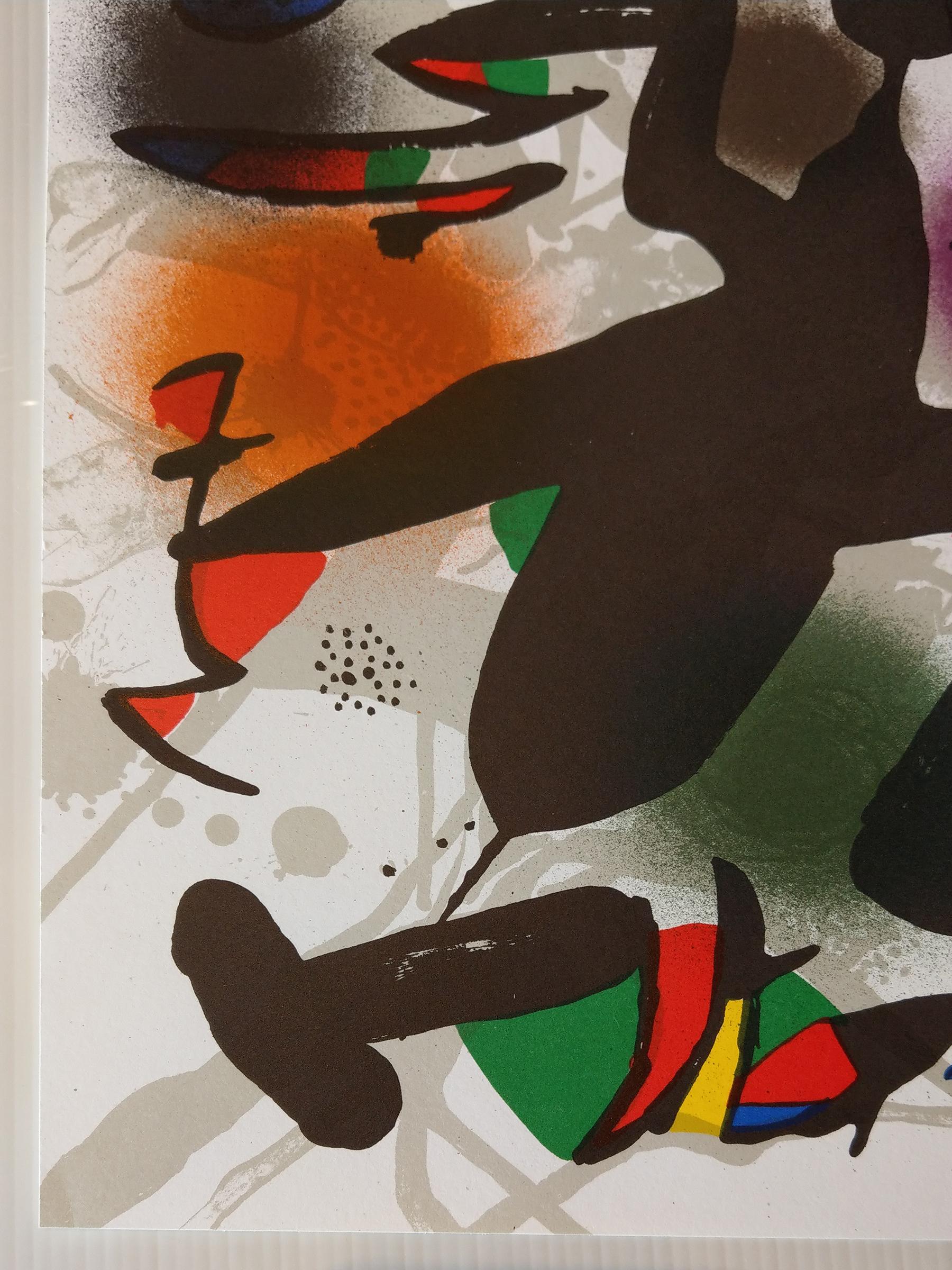 This original color lithograph by Joan Miró was printed 1969 and measures 12.63