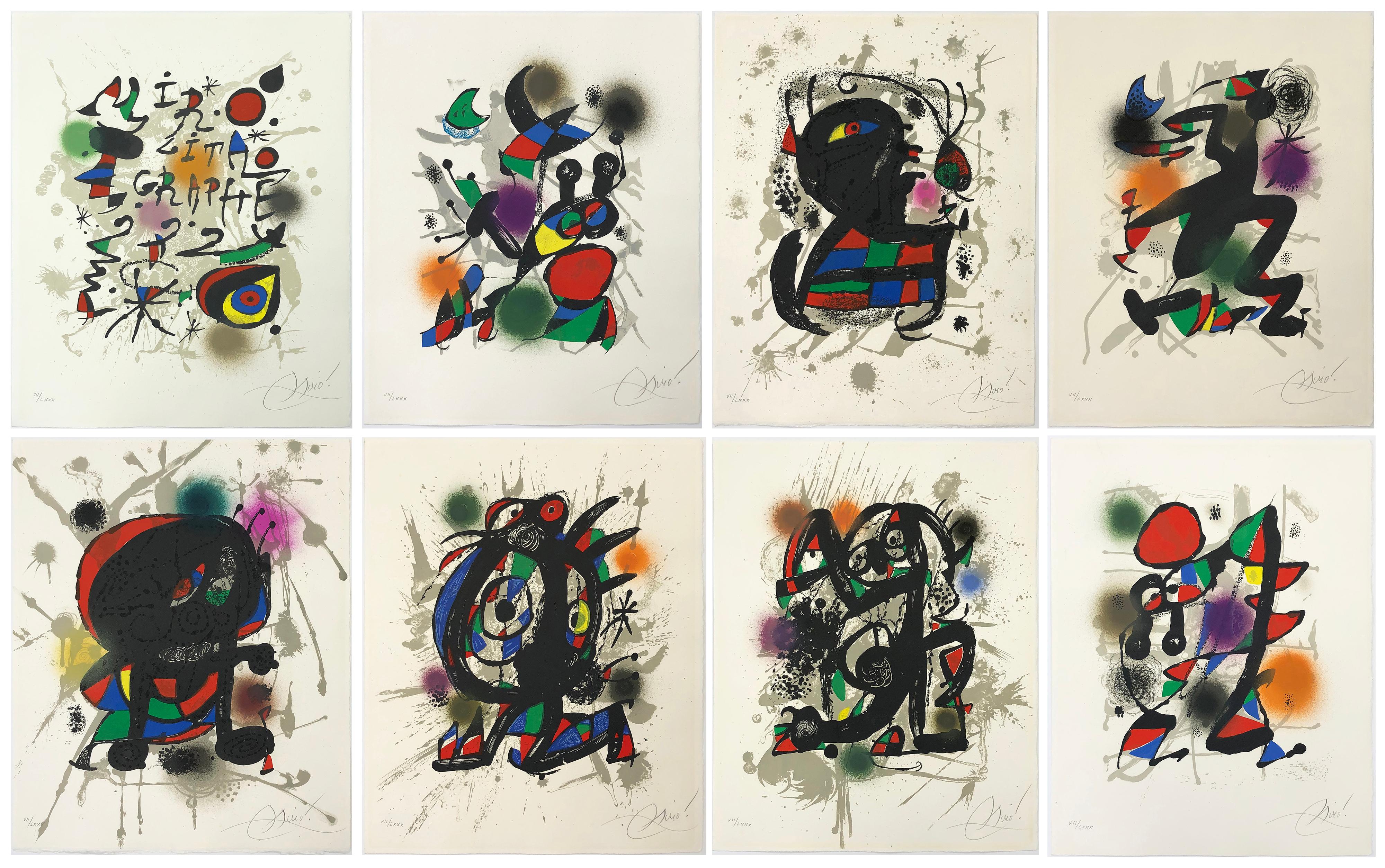 Joan Miró Abstract Print - LITHOGRAPHE III (8 SIGNED PRINTS)