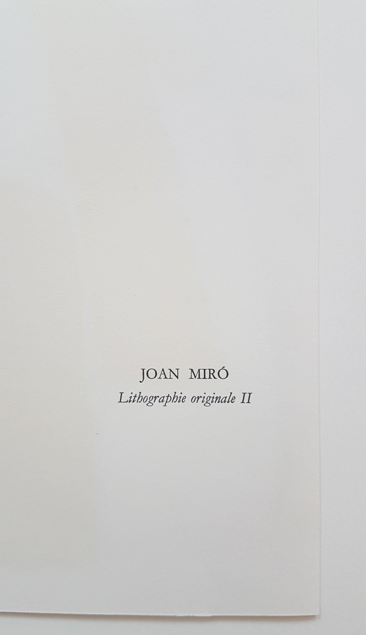 Lithographie Originale II - Gris Abstract Print par Joan Miró