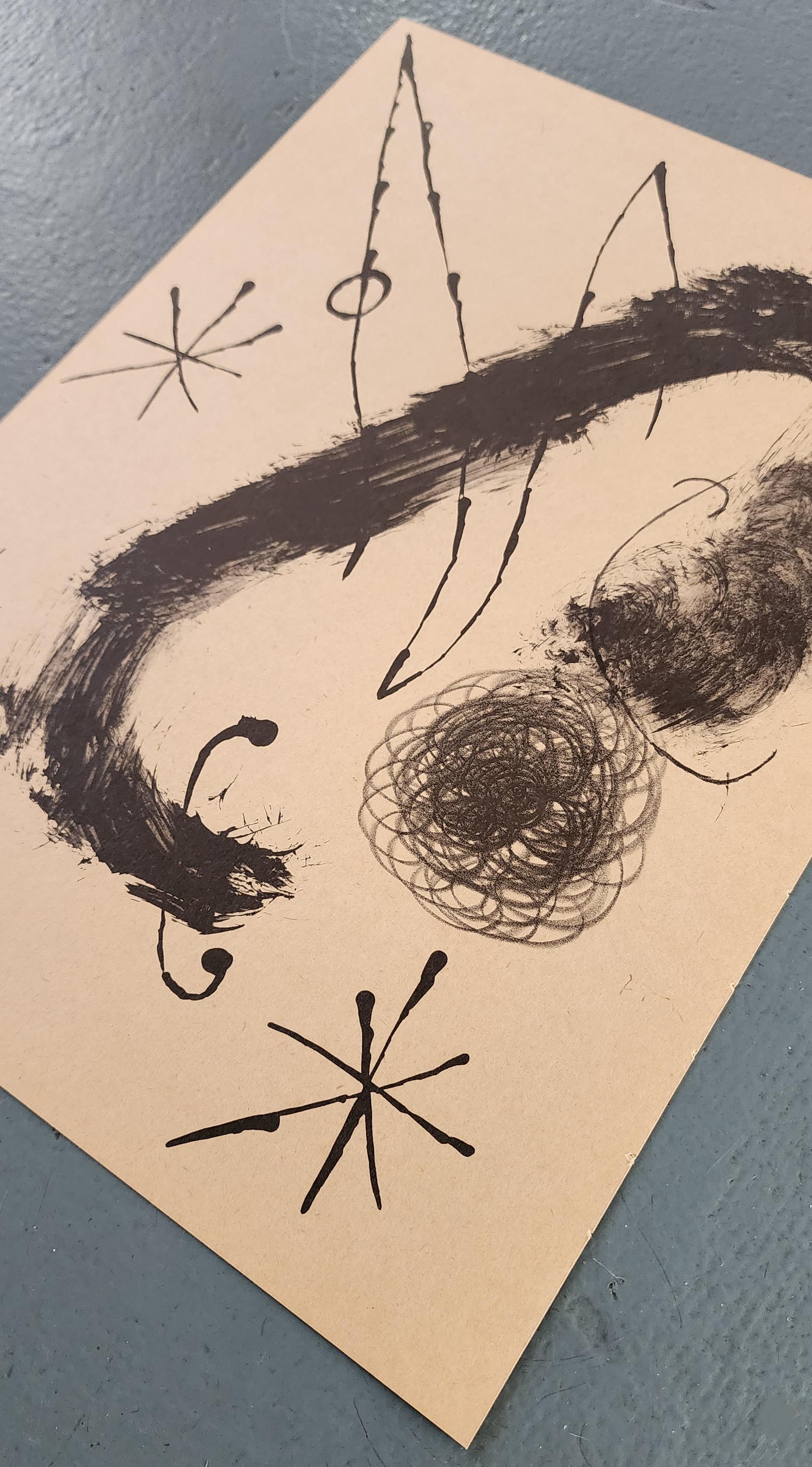 Lithographier Originale (Les Peintures Sur Carton) (Abstrait, Amusant, Gestuel) - Expressionnisme abstrait Print par Joan Miró