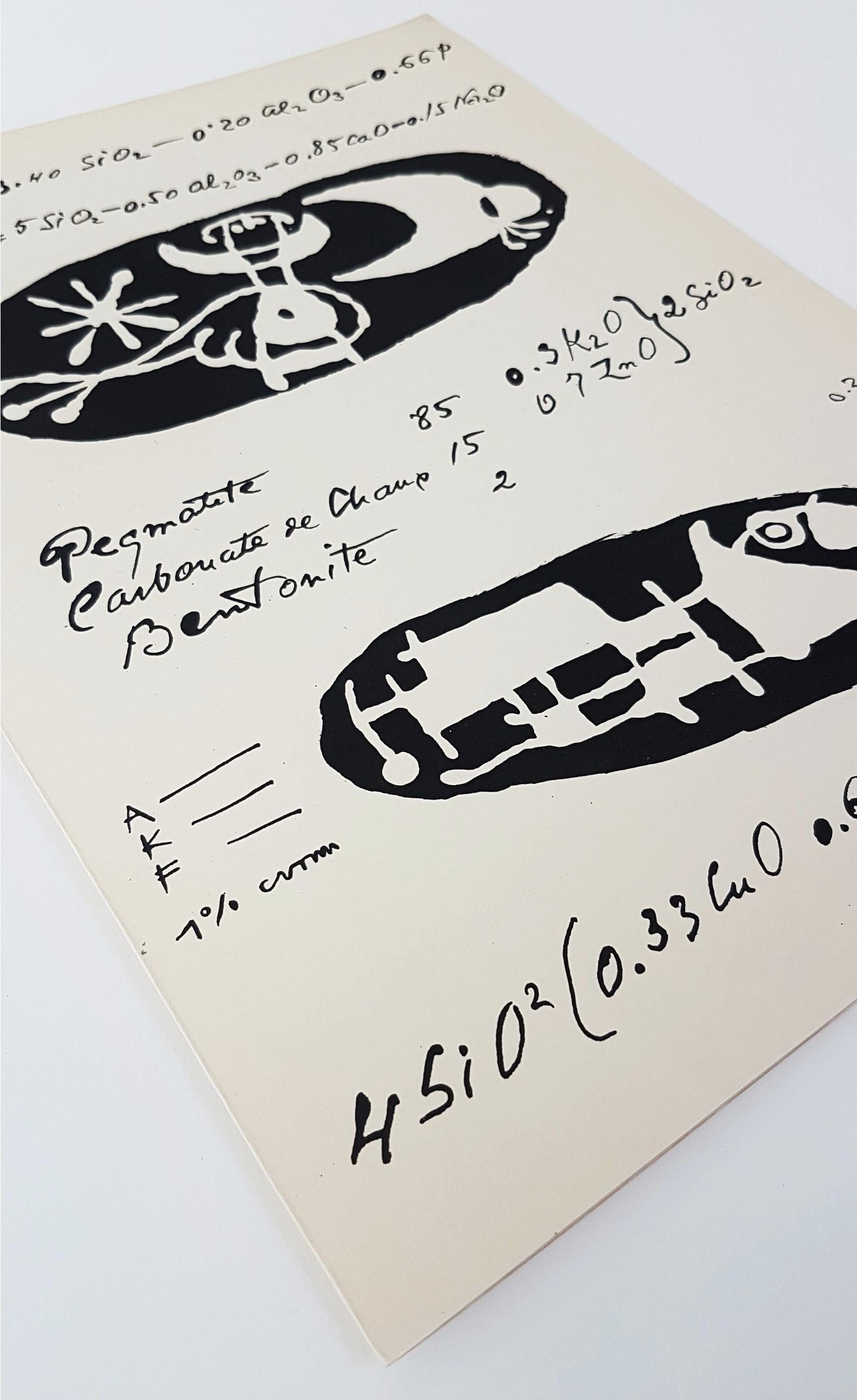Joan Miro 
Lithographier Originale (ein Teller von Artigas)
Medium: Original-Lithographie
Größe: 14,1875 x 9,8125 Zoll
Jahr: 1956
Auflage: 1,500
Vorzeichenlos
Gedruckter Text auf der Rückseite wie ausgegeben
Mappe: DLM #87-89 (Artigas)
Referenz:
