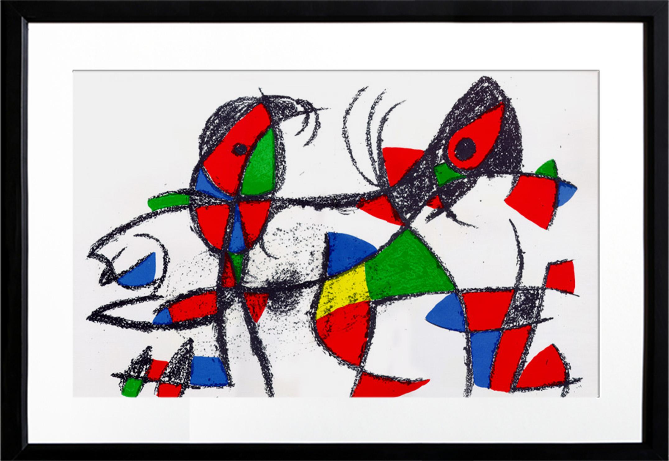 Joan Miró fue un artista surrealista español, mundialmente conocido por su estilo artístico único que mezclaba la fantasía surrealista y la vida moderna. Esta litografía forma parte de la serie "Litografías II".

Litografías II (1046)
Joan Miró,