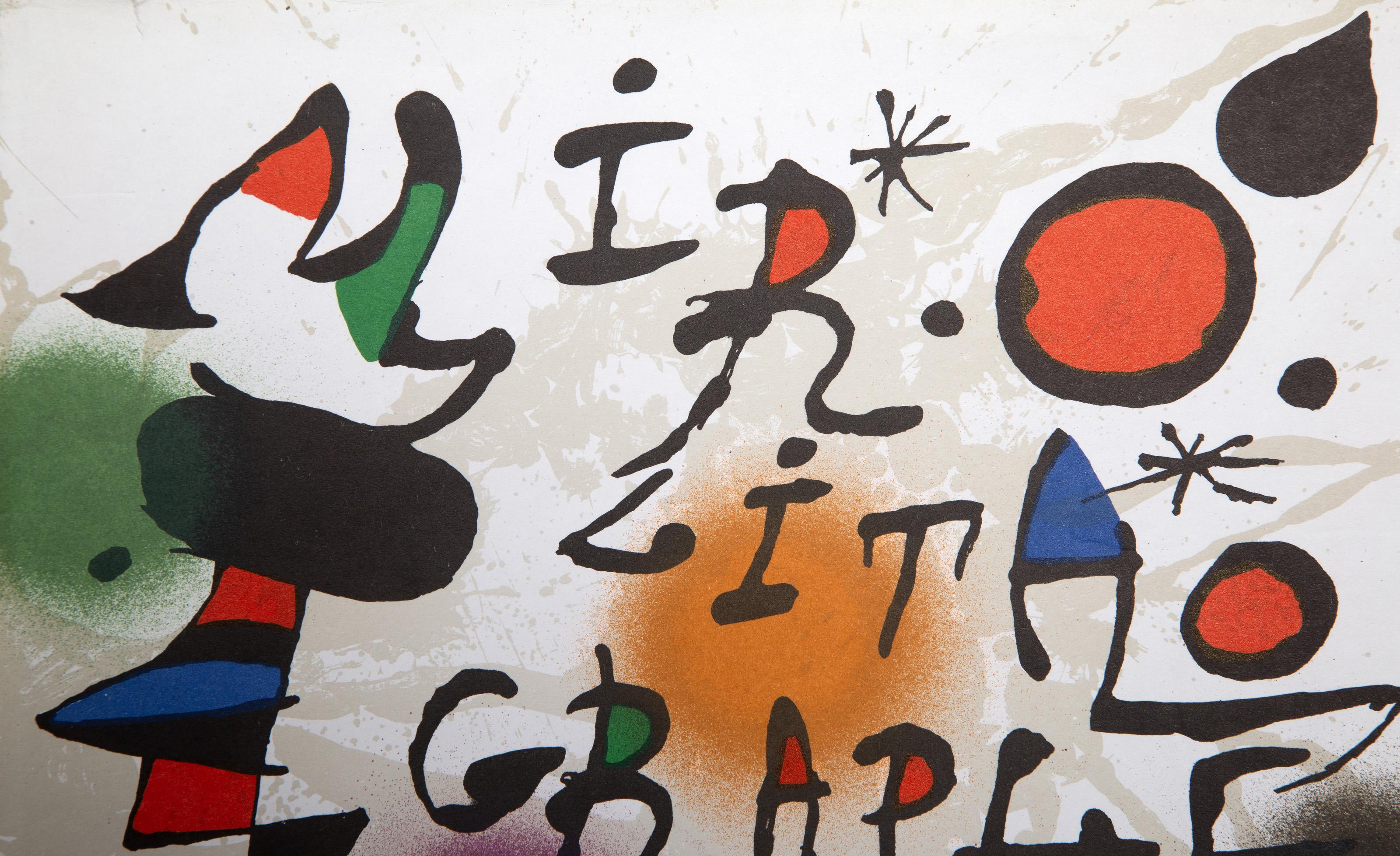 Joan Miro, Spagnolo (1893 - 1983) - Litografie III (Copertina), Anno: 1977, Medium: Litografia, Dimensioni: 13 x 10.25 pollici (33.02 x 26.04 cm), Stampatore: Mourlot, Editore: Maeght Editeur