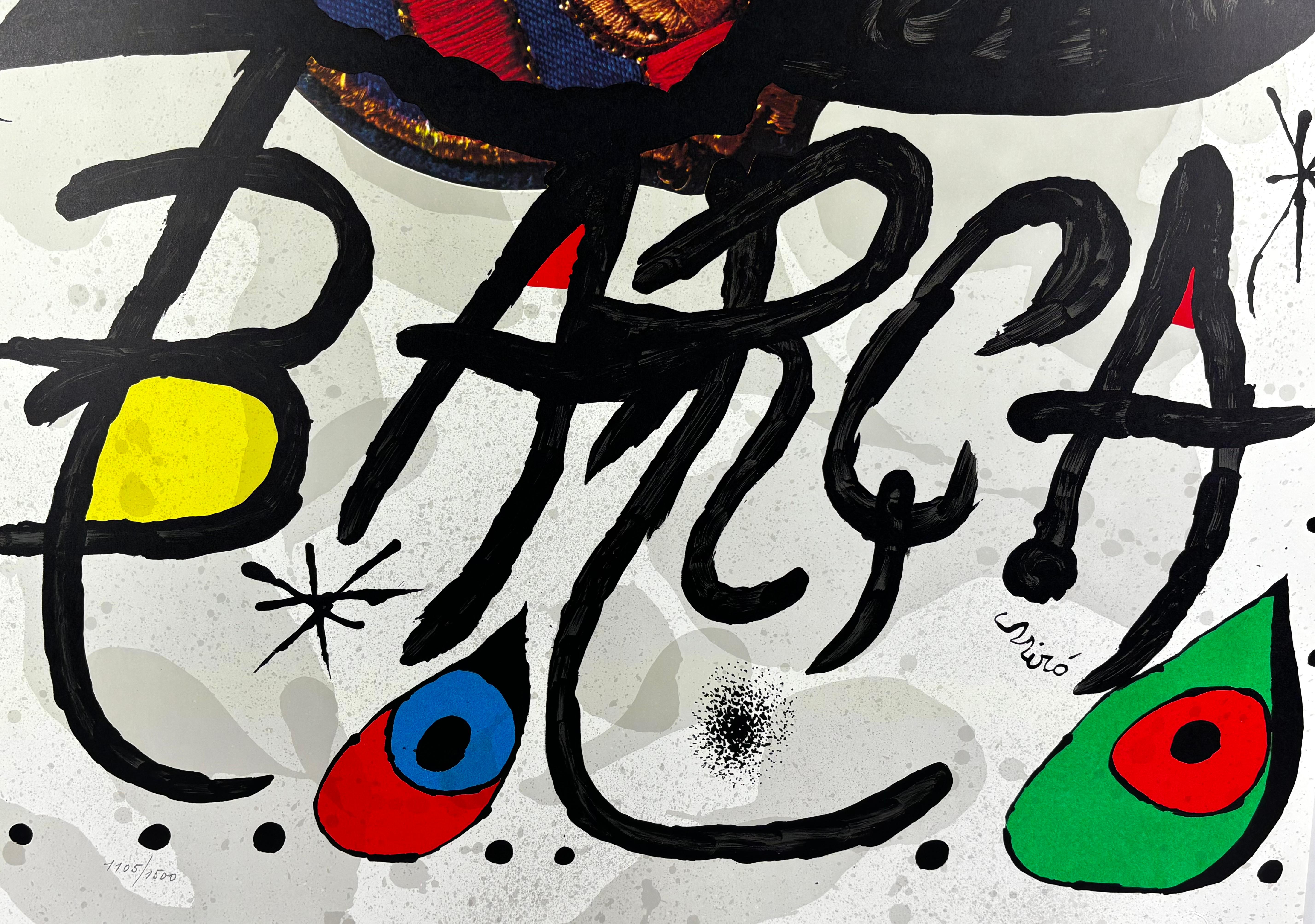 LITOGRAFIA FUTBOL CLUB BARCELONA 75 ANIVERSARIO (1899-1974) - Abstract Print Beige de Joan Miró