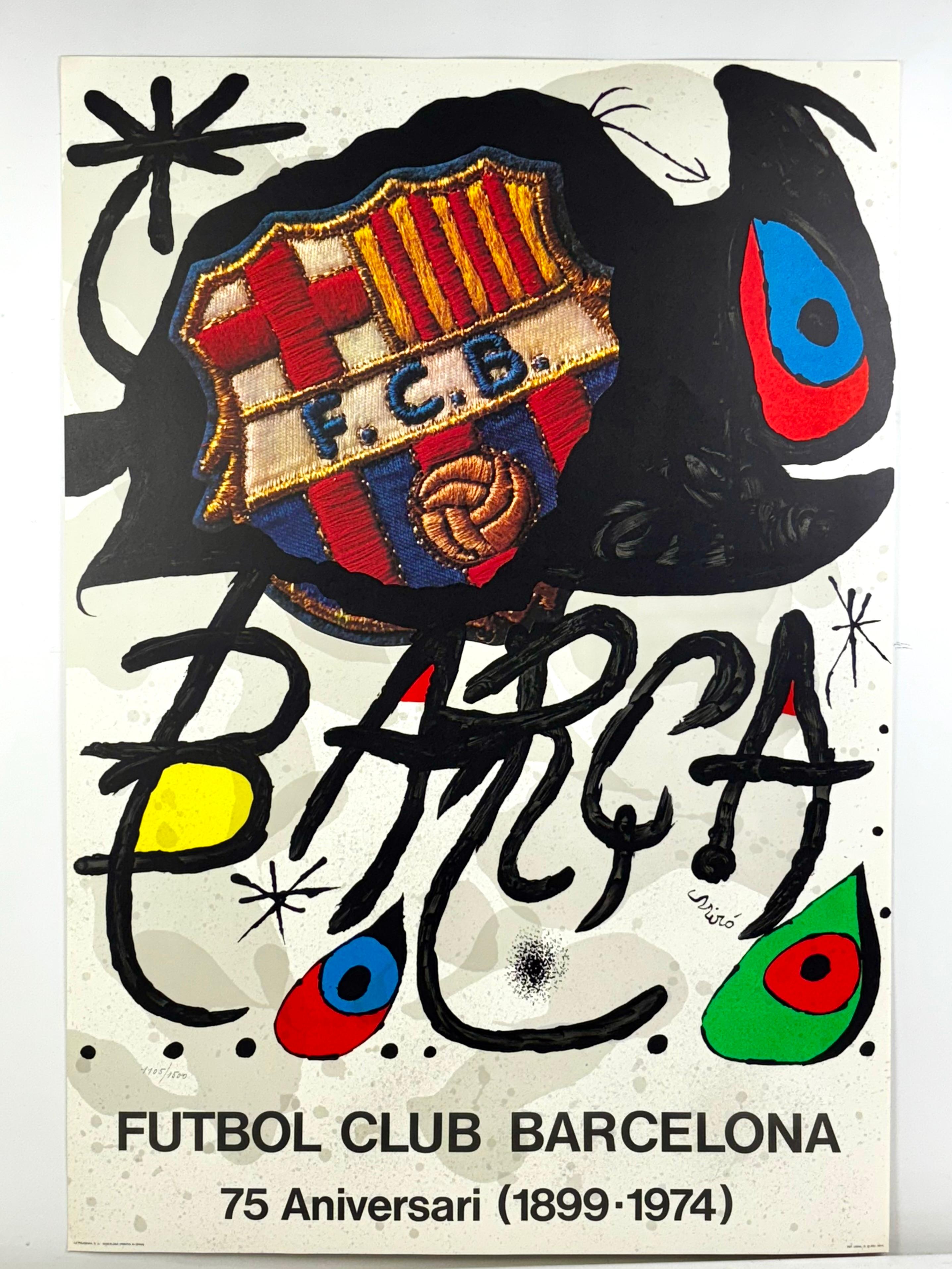 Abstract Print de Joan Miró - LITOGRAFIA FUTBOL CLUB BARCELONA 75 ANIVERSARIO (1899-1974)
