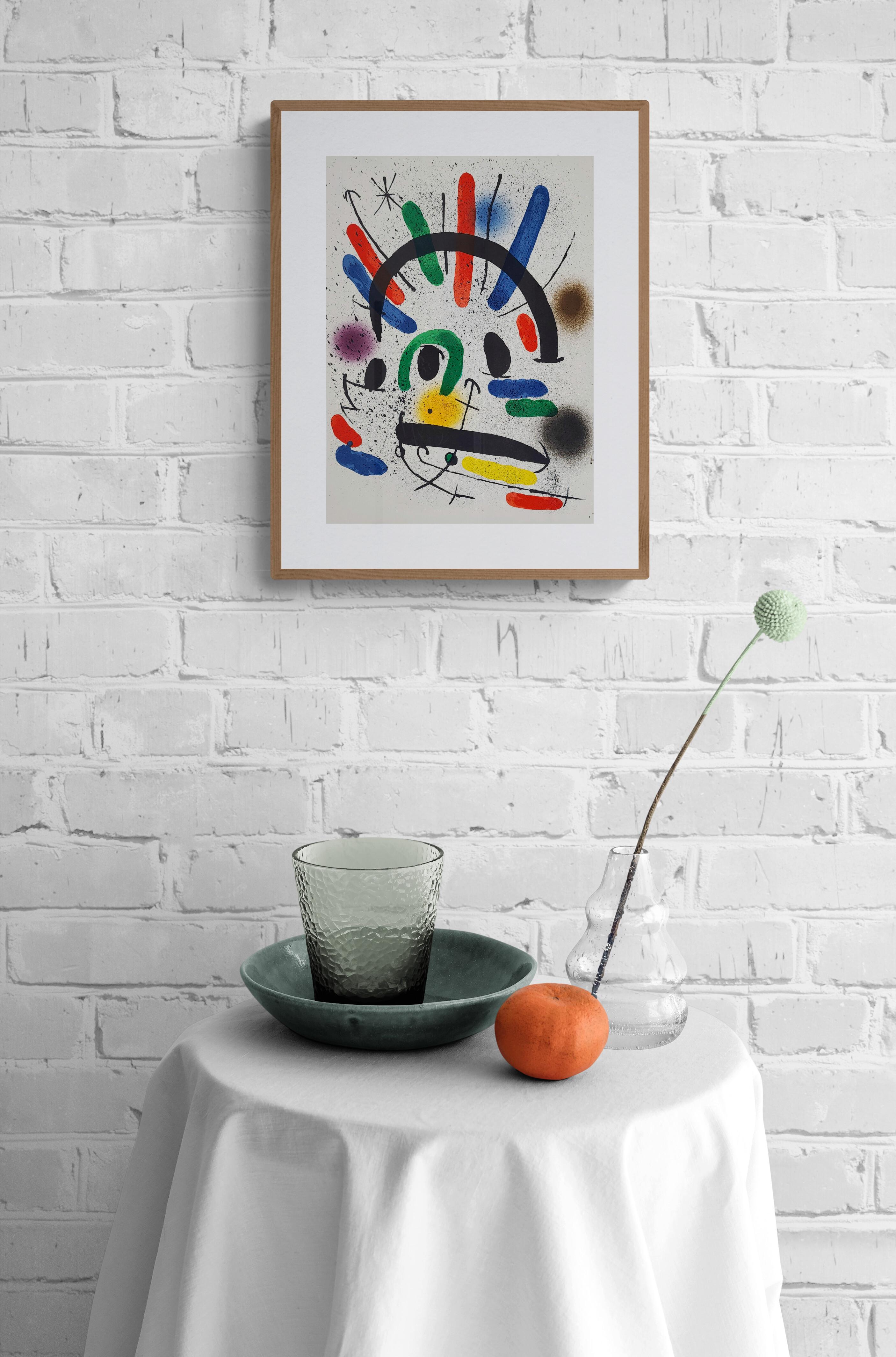 Litografia Original II - Beige Figurative Print by Joan Miró