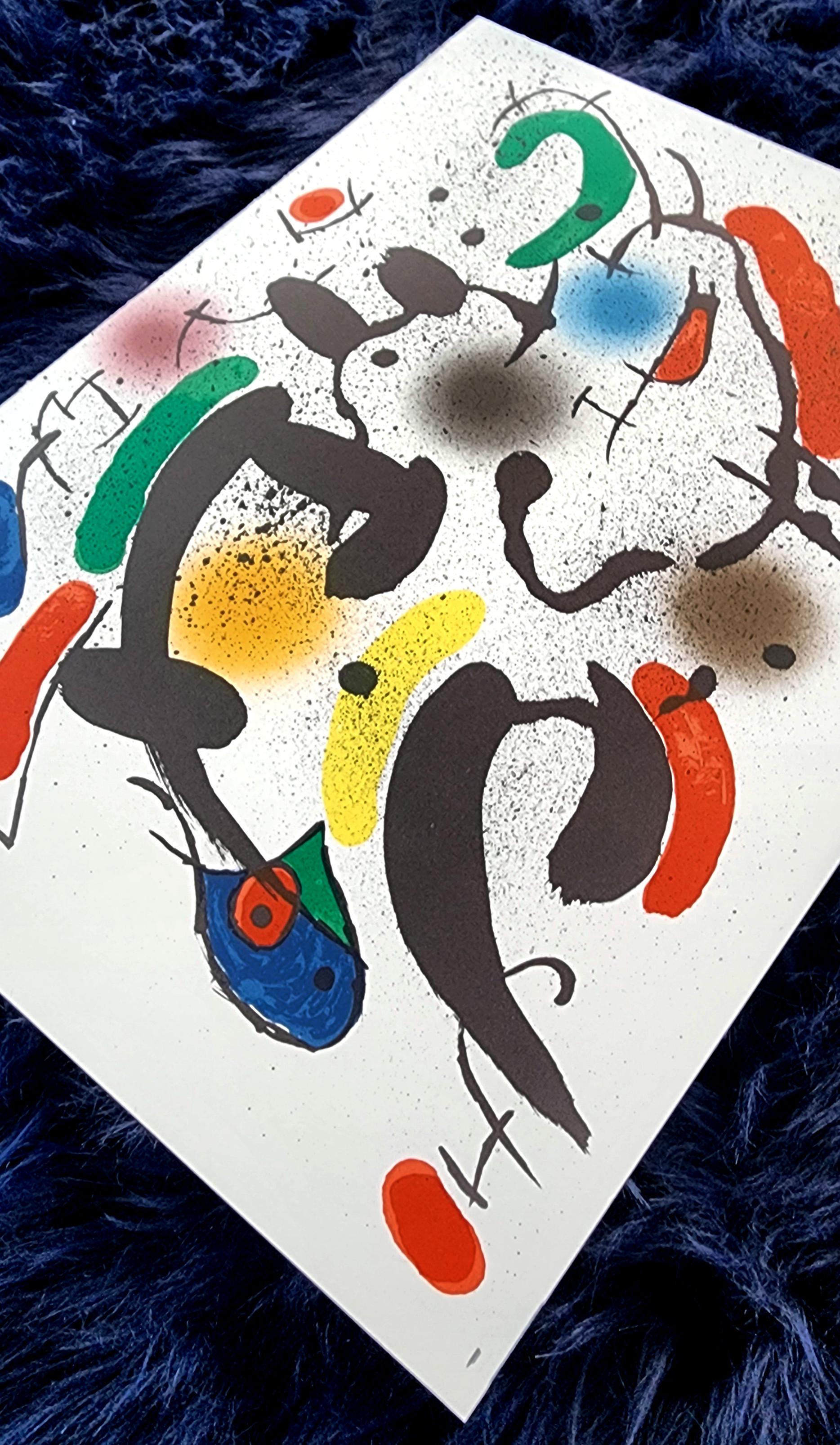 Joan Miró
Litografia Original VI
Color Lithograph
Year: 1975
Size: 13.25 × 10 inches (33.65 x 25.4 cm)
Catalogue Raisonné: Queneau, Miro Lithographe II, 1952-1963, p.35
Publisher: Maeght Editeur, Paris, France 
Verso: Typographically annotated: